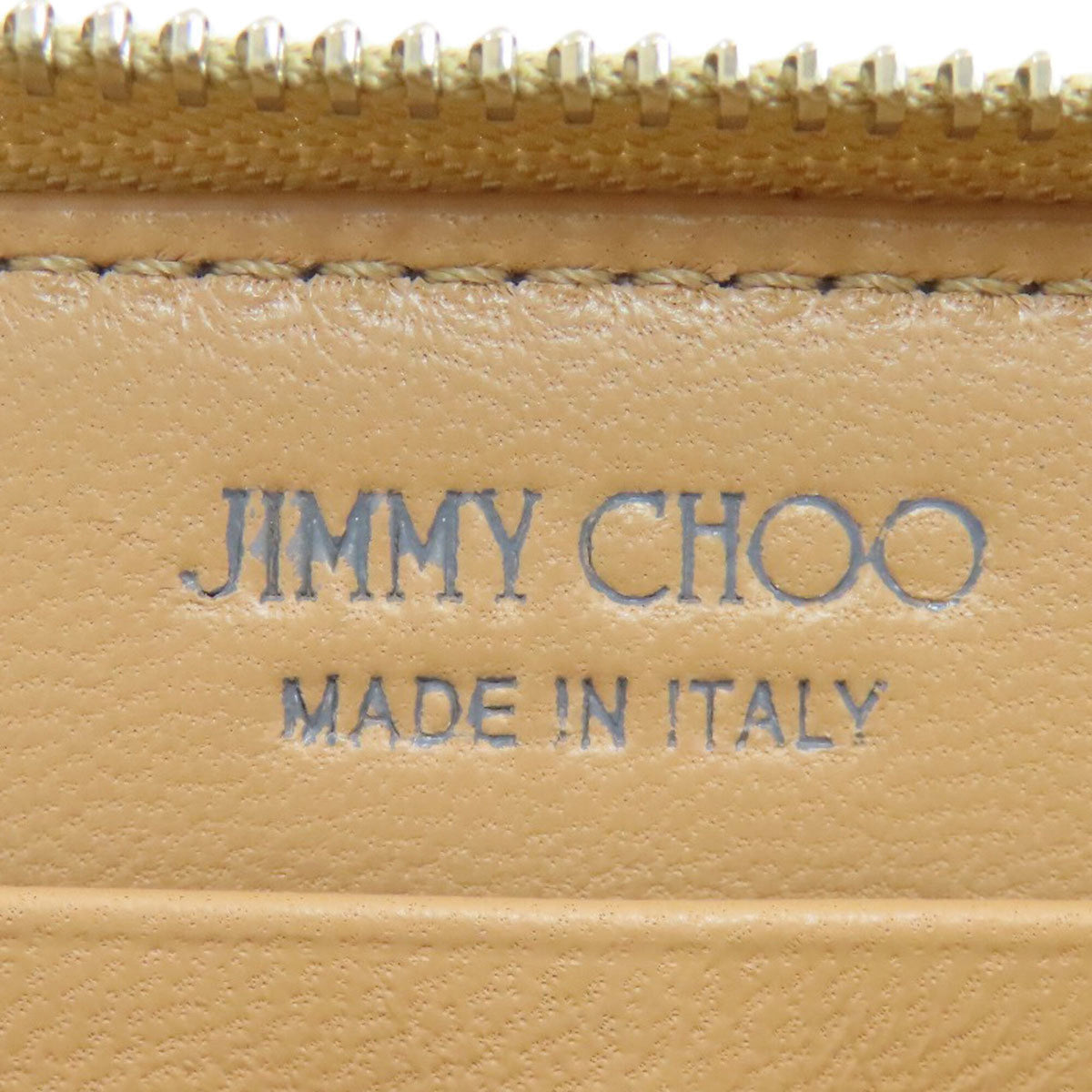 Jimmy Choo Gold Leather Long Wallet (Bi-Fold) (Pre-Owned)