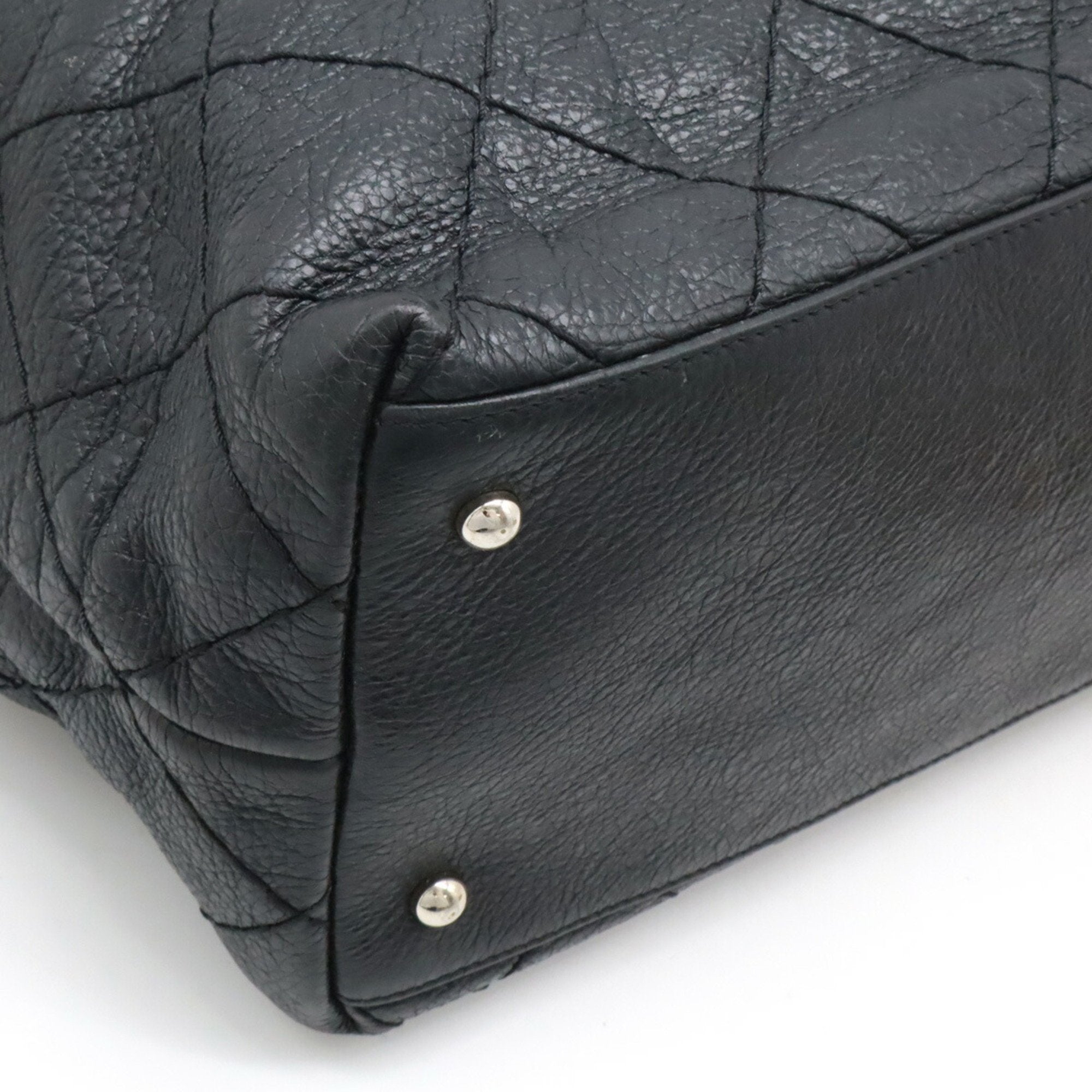 Chanel Black Leather Shoulder Bag Tote Bag (Pre-Owned)