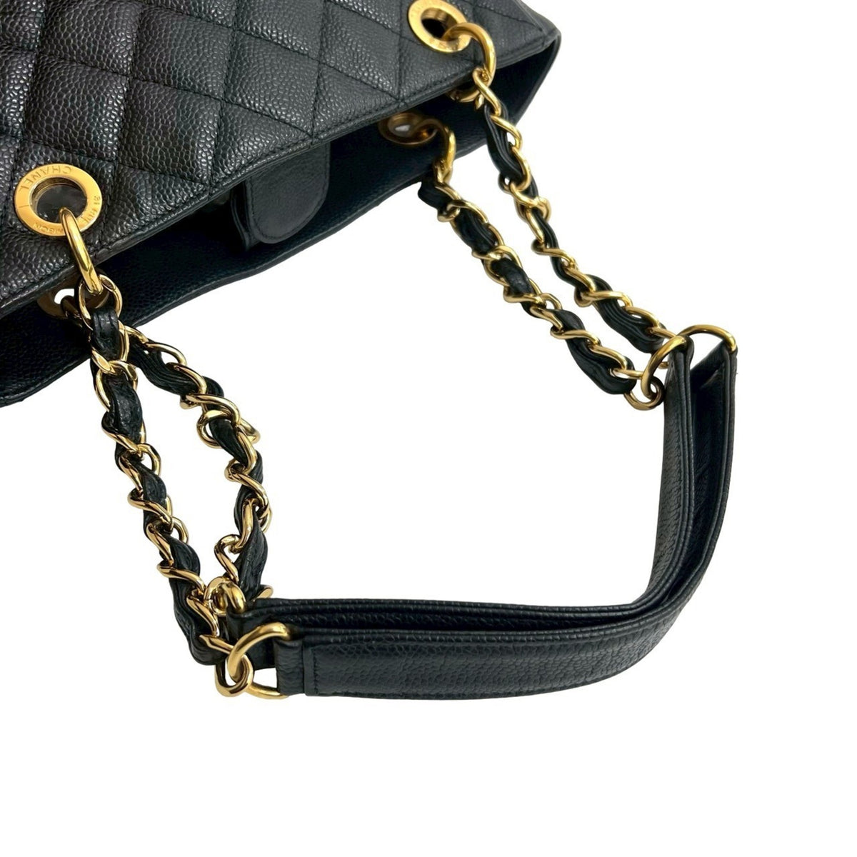 Chanel Black Grained Calfskin Handbag Tote Bag (Pre-Owned)