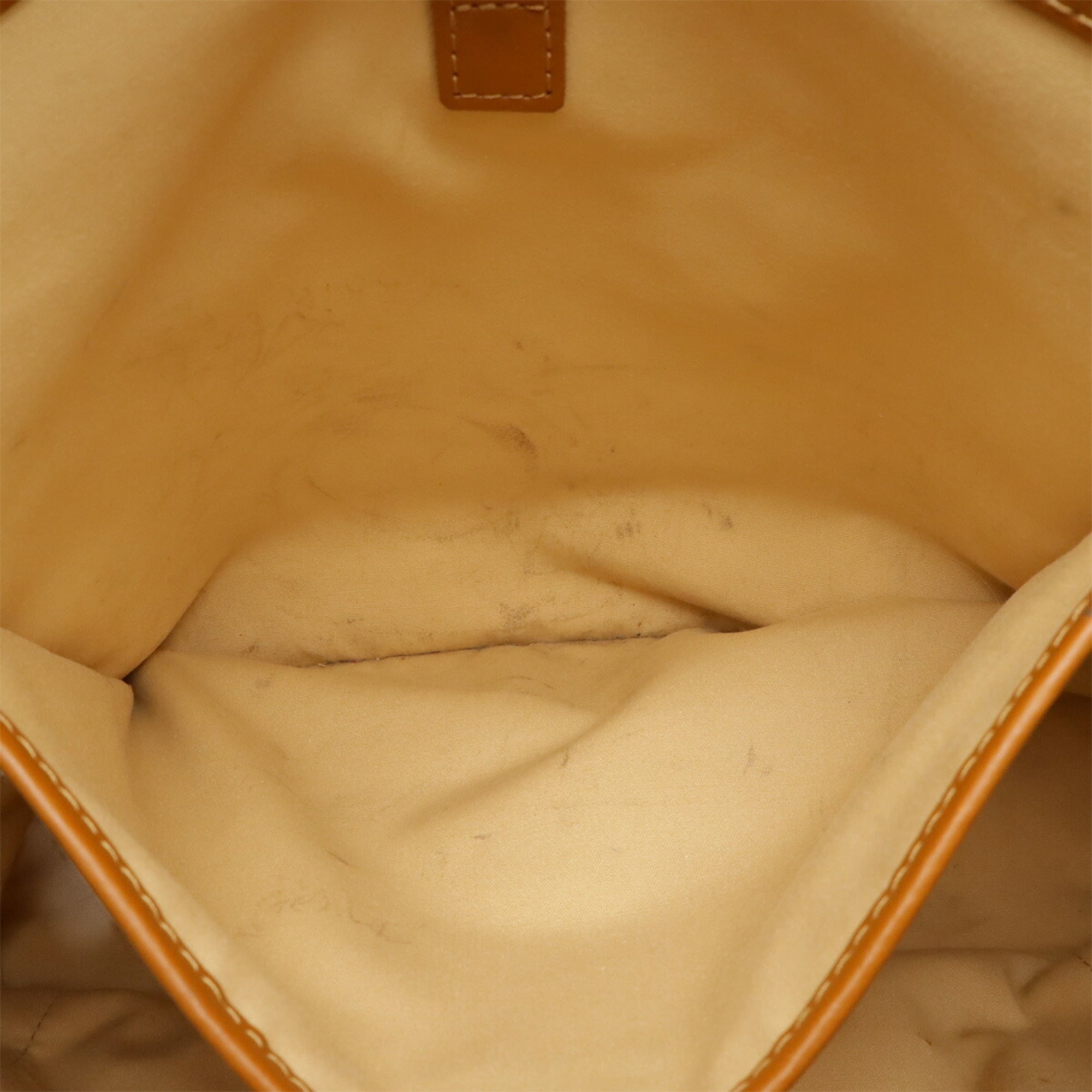 Louis Vuitton Beige Canvas Leather Shoulder Bag Tote Bag (Pre-Owned)