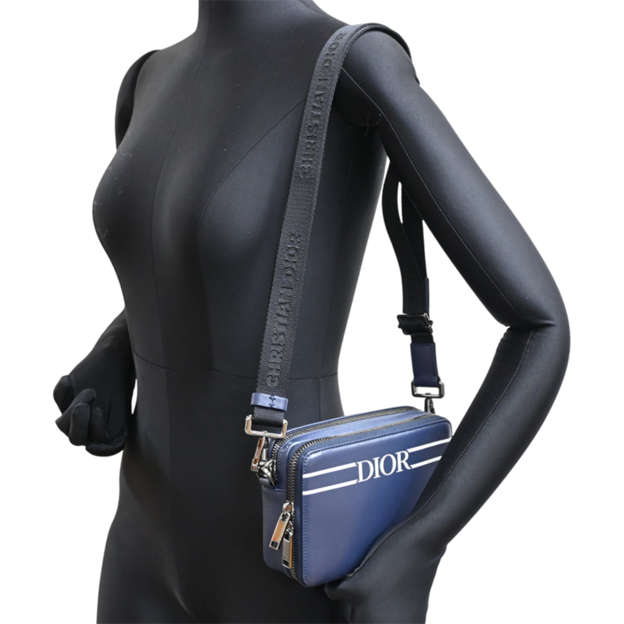 Dior Homme Navy Leather Shoulder Bag (Pre-Owned)