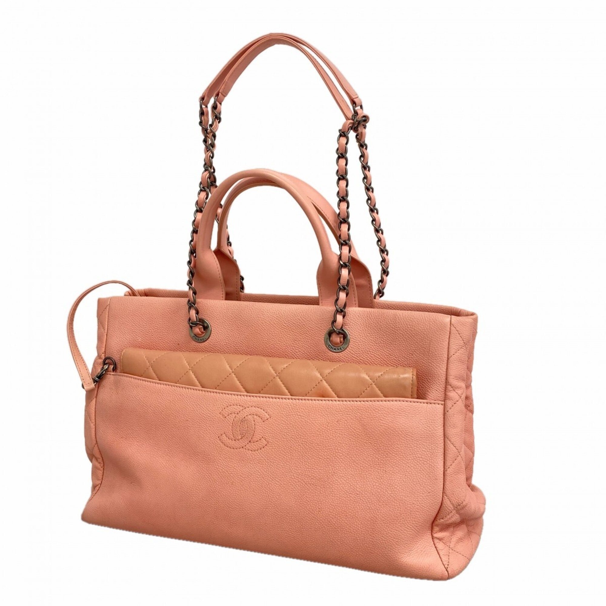 Chanel Pink Grained Calfskin Tote Bag (Pre-Owned)