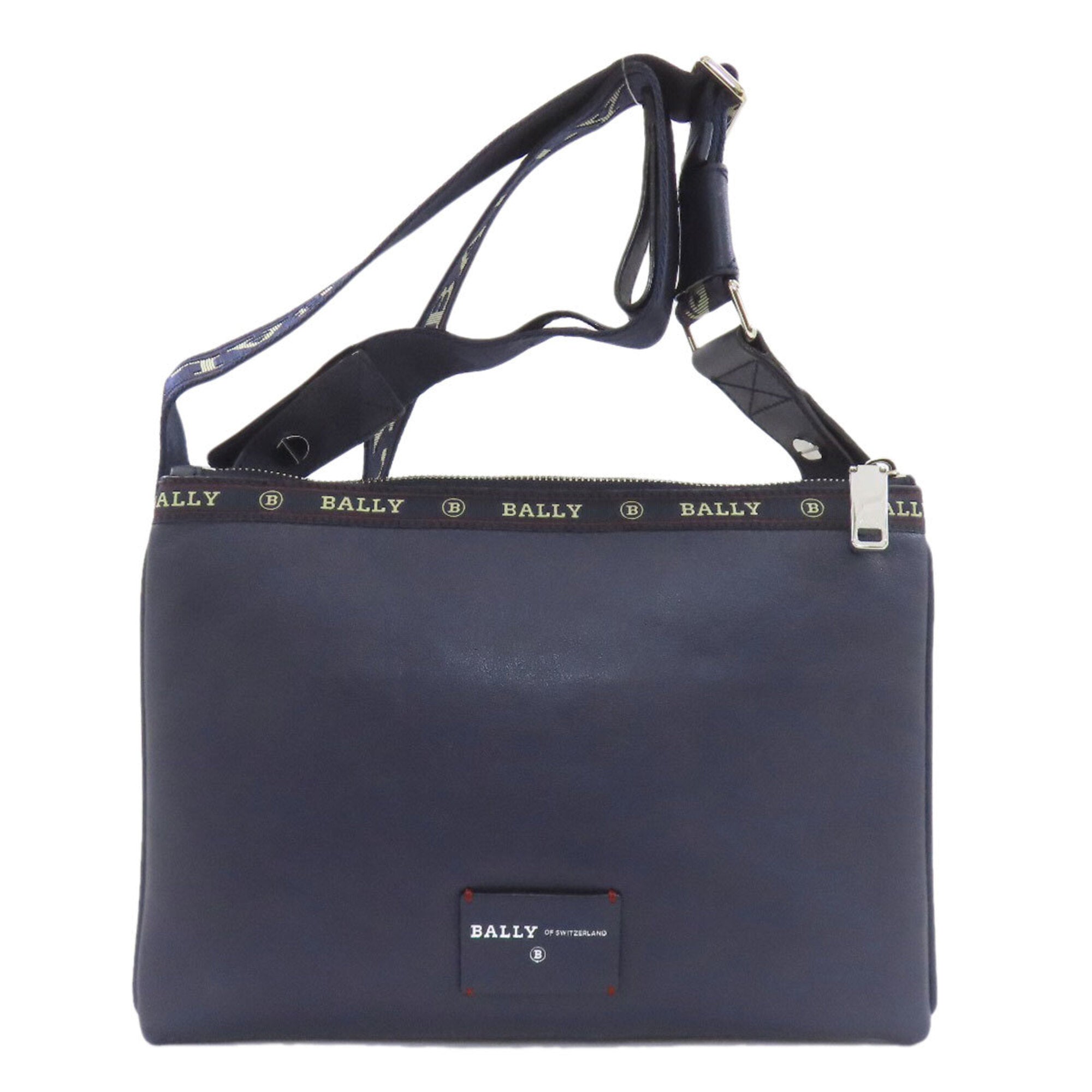 Bally Navy Leather Shoulder Bag (Pre-Owned)