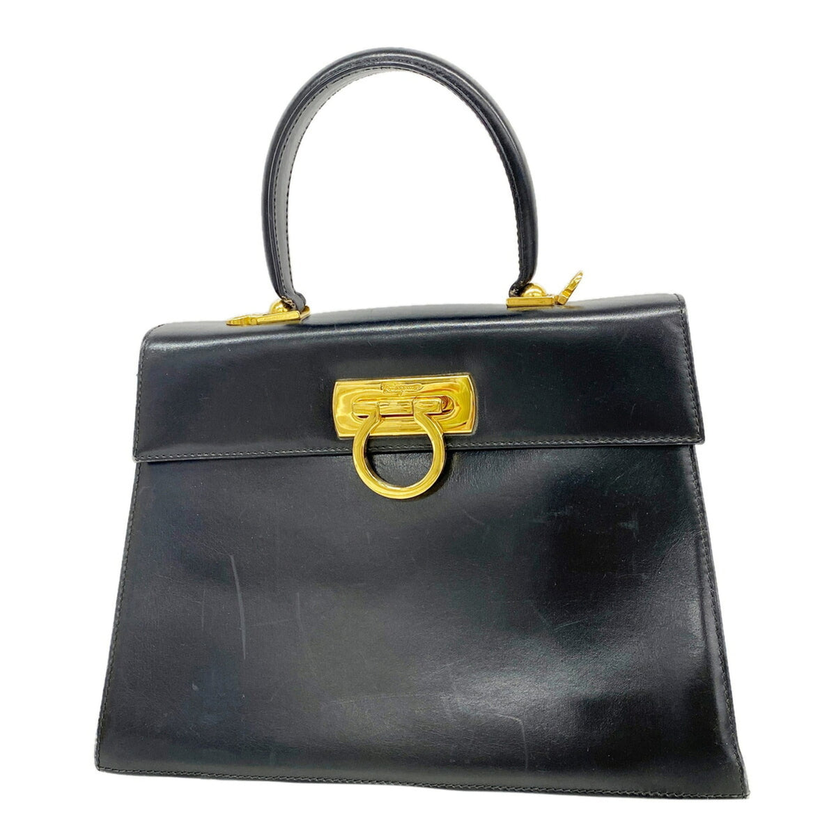Salvatore Ferragamo Black Leather Handbag (Pre-Owned)