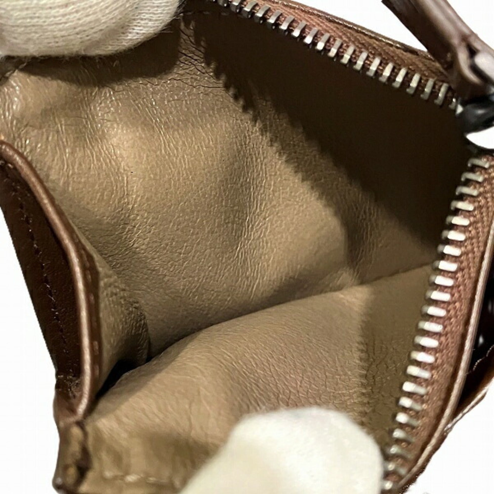 Bottega Veneta Dark Brown Leather Wallet (Tri-Fold) (Pre-Owned)