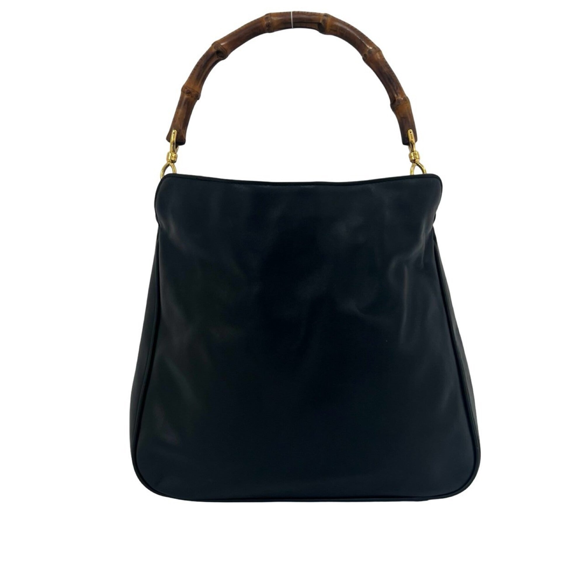 Gucci Black Leather Bamboo Handbag Shoulder Bag (Pre-Owned)