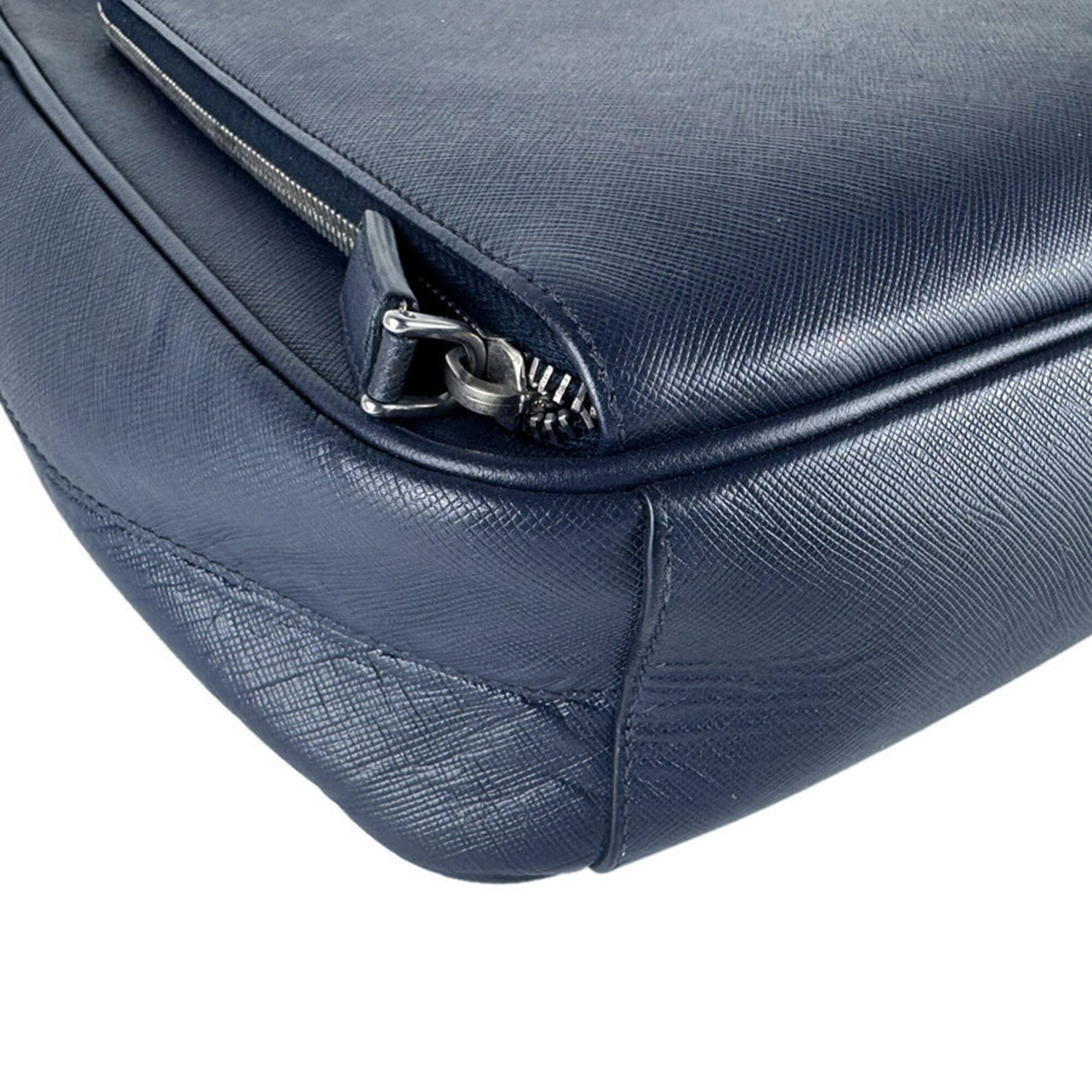 Prada Navy Leather Shoulder Bag (Pre-Owned)