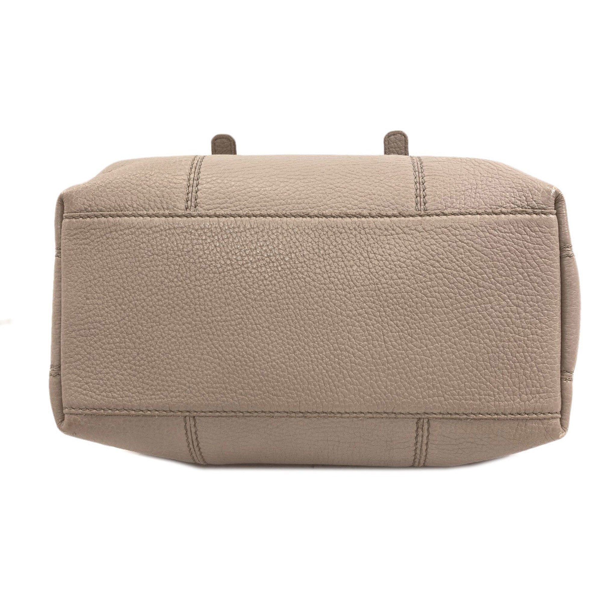 Bottega Veneta Gray Leather Handbag (Pre-Owned)