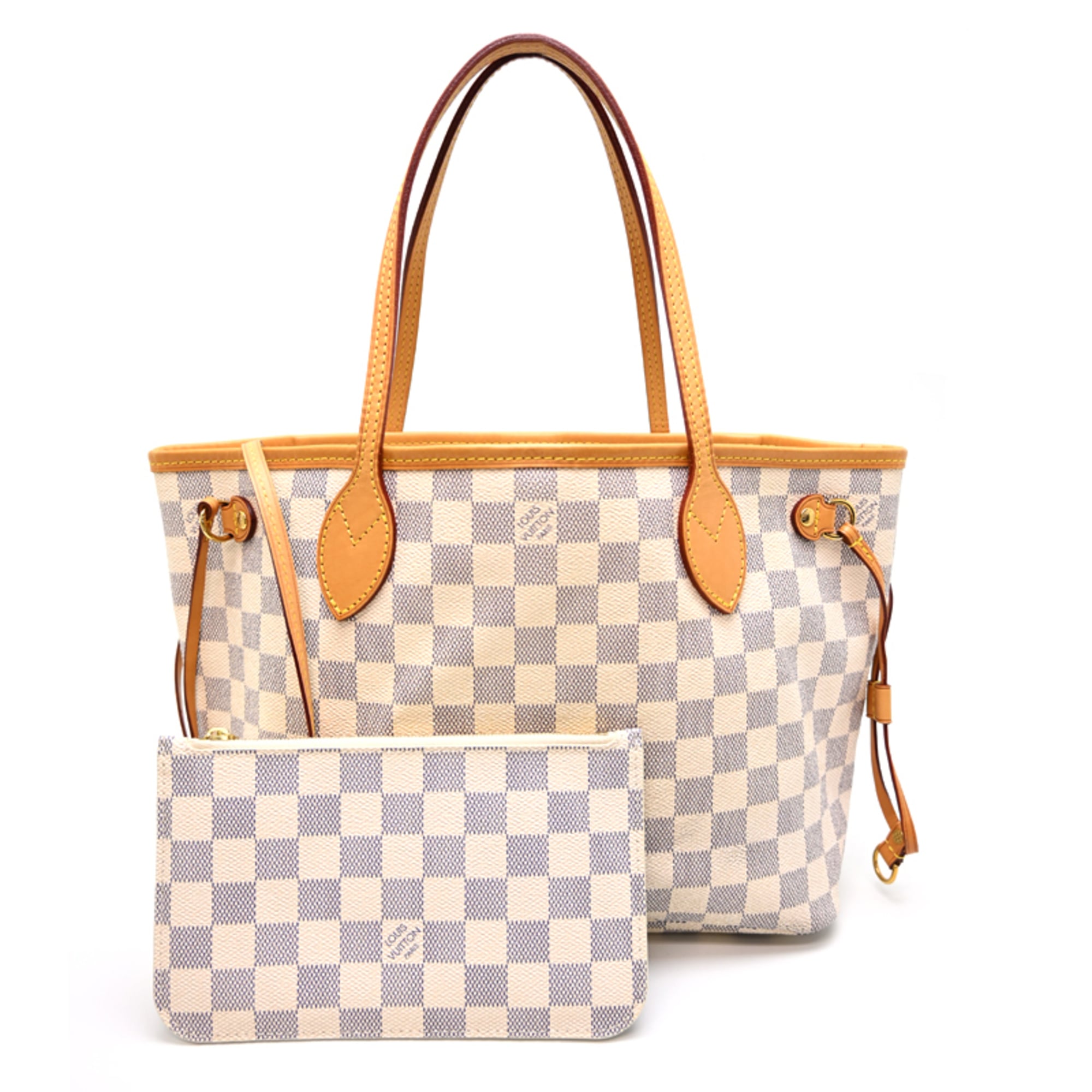 Louis Vuitton White Damier Azur Pouch Tote Bag (Pre-Owned)