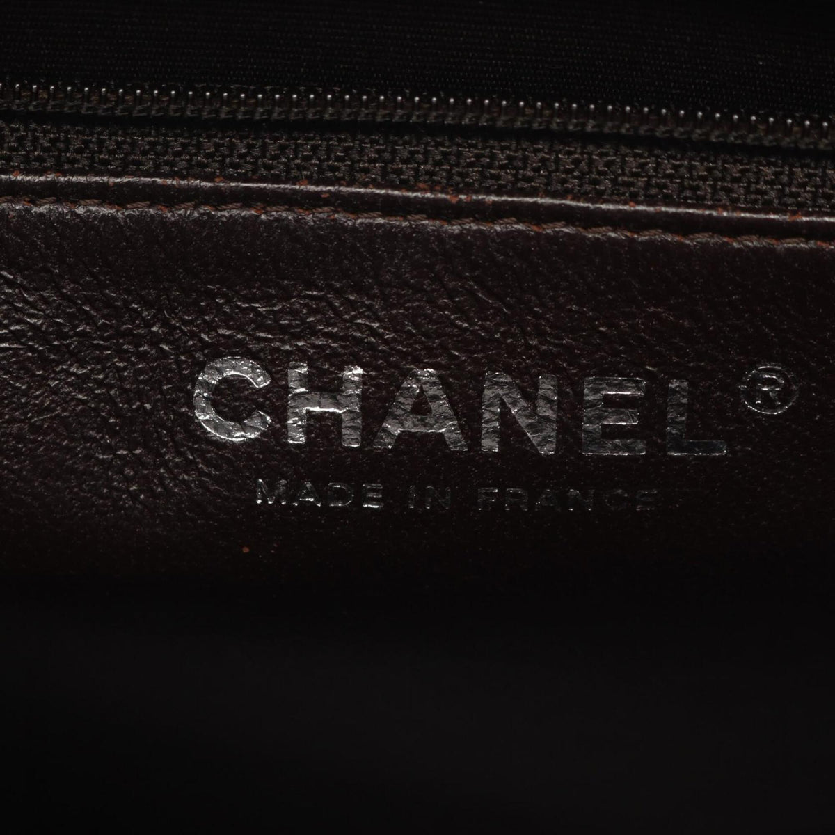 Chanel Brown Grained Calfskin Handbag Tote Bag (Pre-Owned)