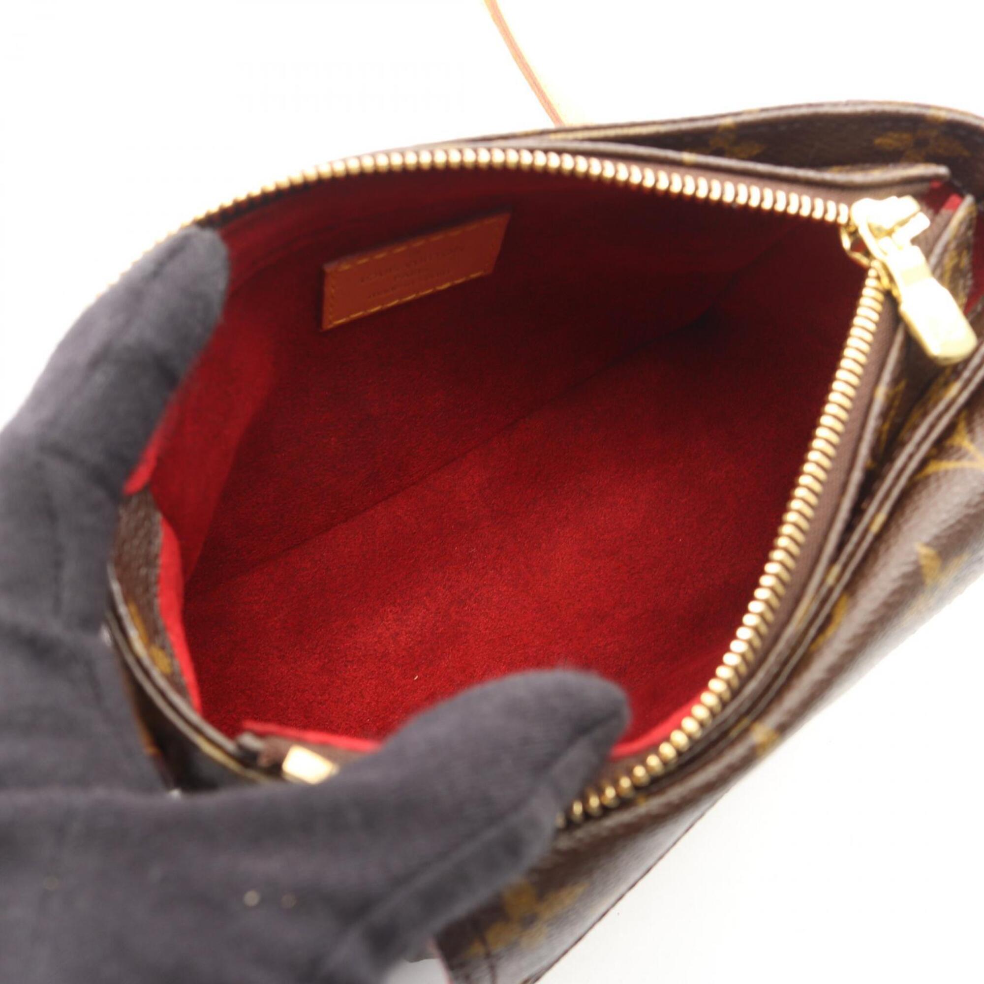 Louis Vuitton Brown Coated Canvas Monogram Leather Handbag Shoulder Bag (Pre-Owned)