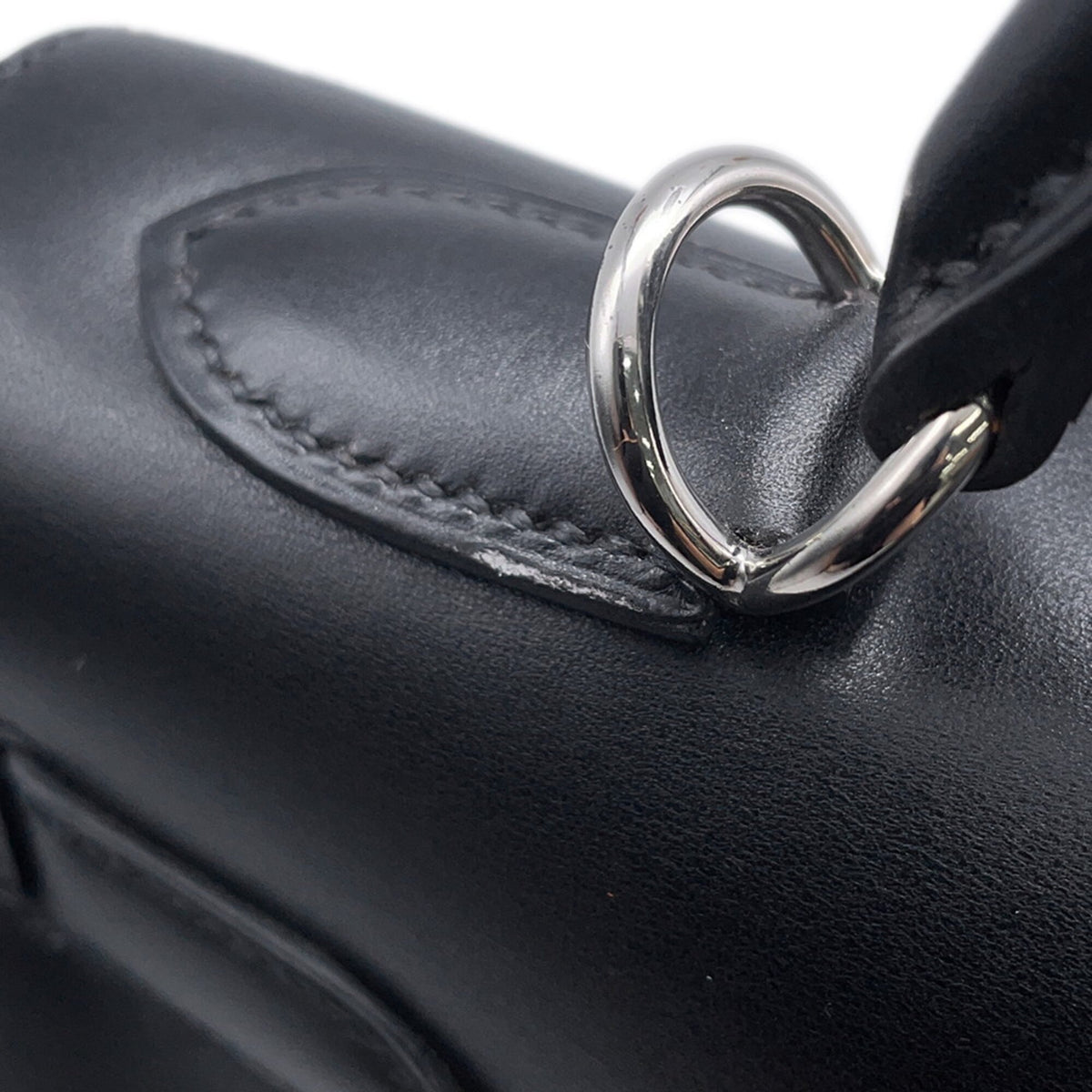 Hermes Kelly Black Box Calf Leather Handbag (Pre-Owned)