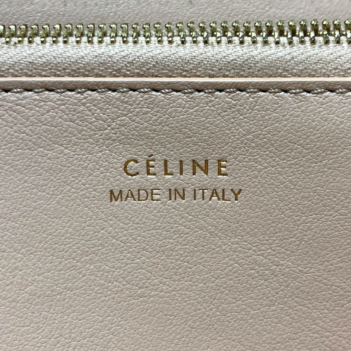 Celine Beige Leather Long Wallet (Bi-Fold) (Pre-Owned)