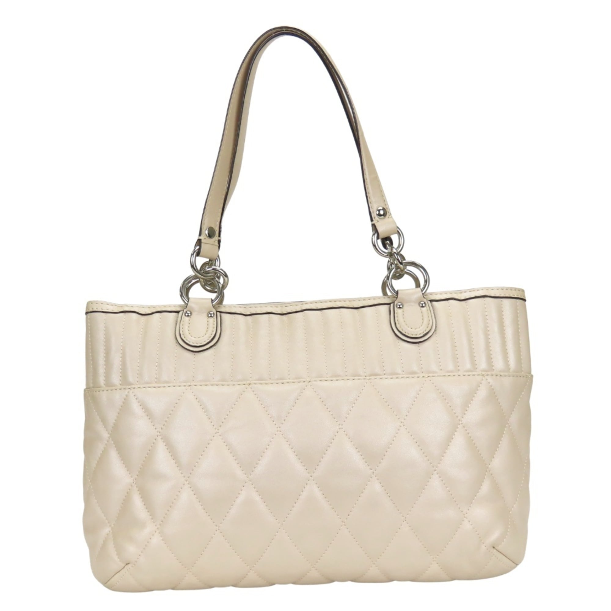 Coach Beige Leather Tote Bag (Pre-Owned)