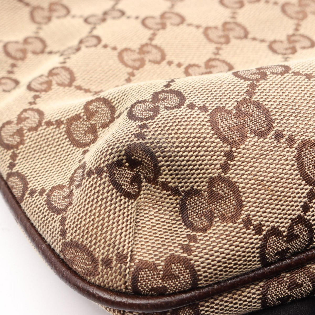 Gucci Beige Brown Gg Canvas Leather Handbag Shoulder Bag (Pre-Owned)