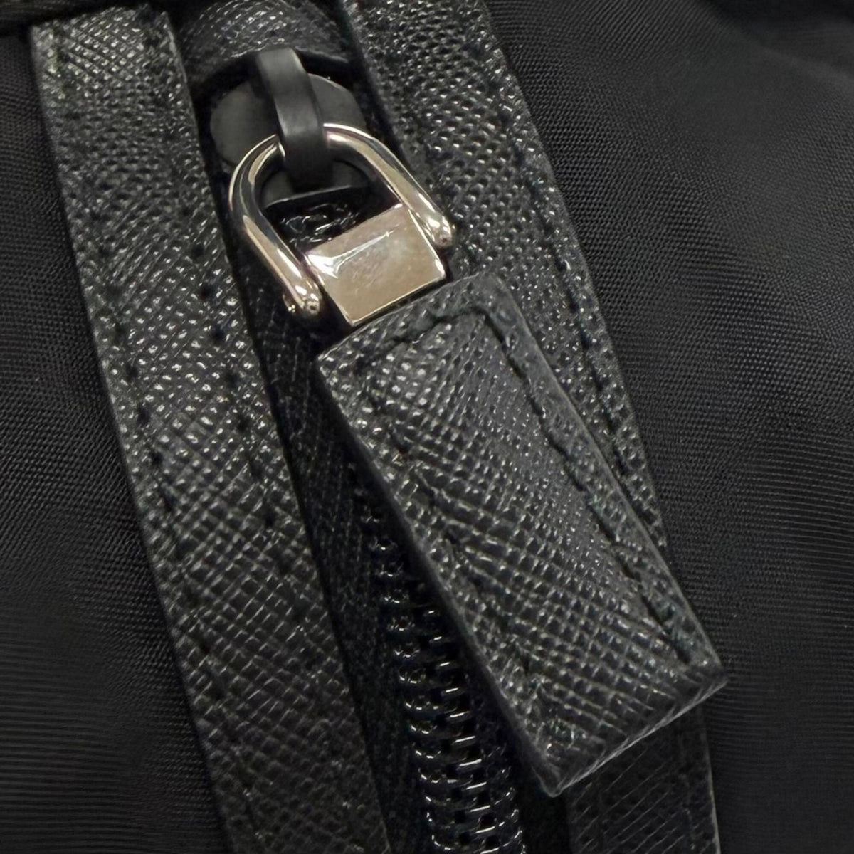 Prada Black Nylon Leather Clutch Bag (Pre-Owned)