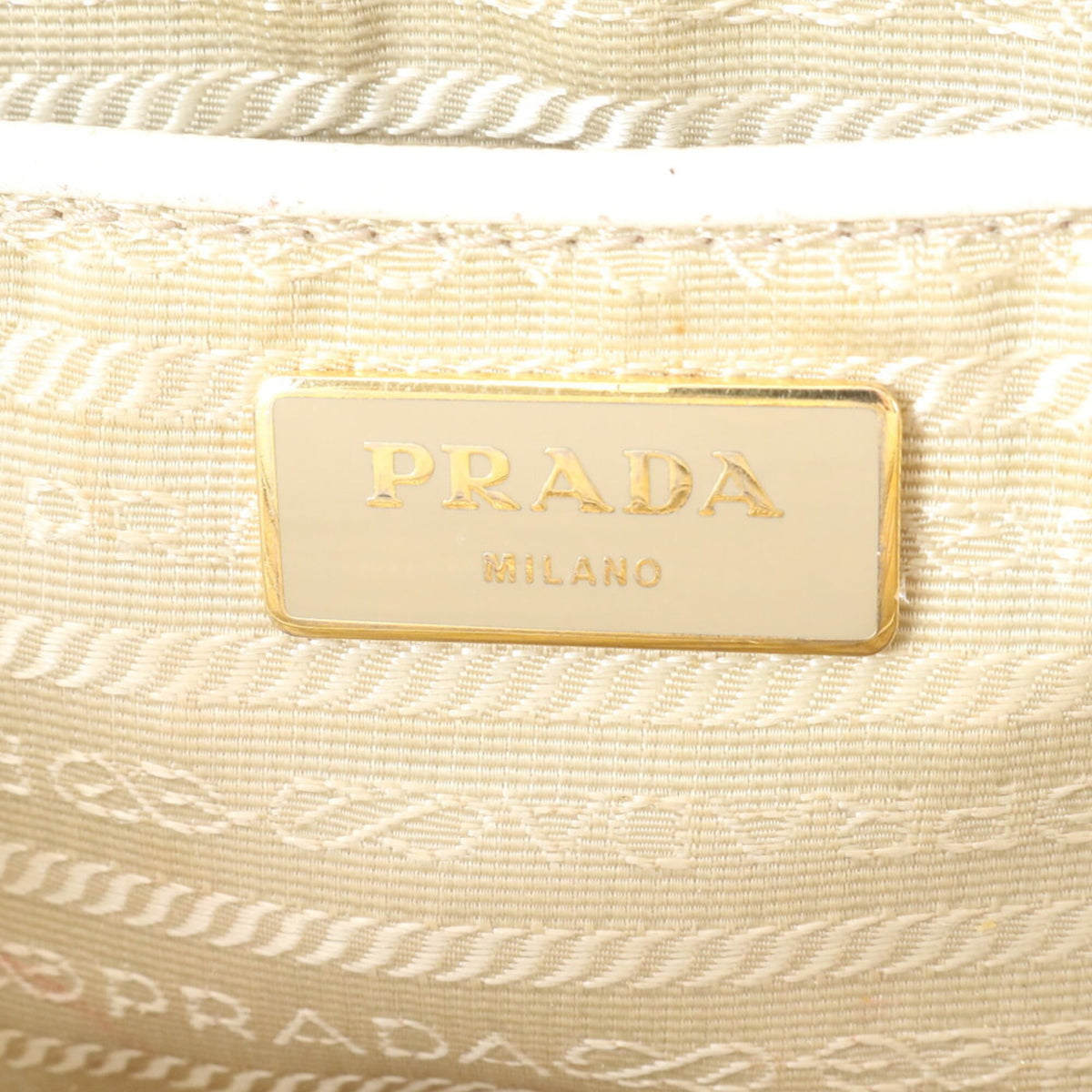 Prada Beige Leather Handbag Shoulder Bag Tote Bag (Pre-Owned)