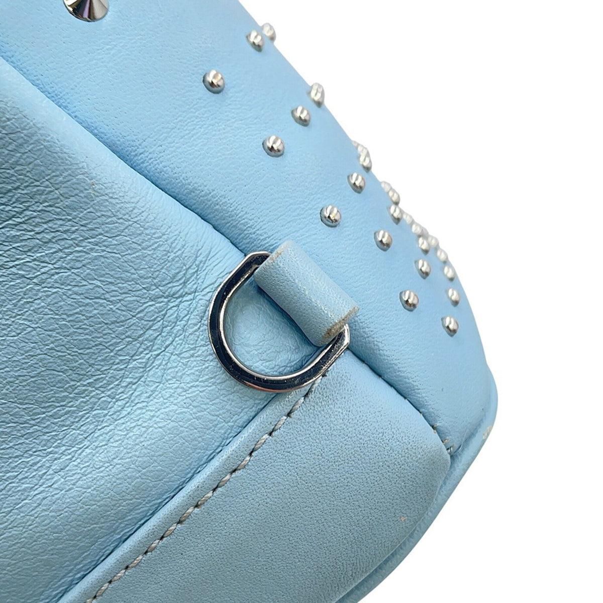 Mcm Light Blue Leather Backpack (Pre-Owned)