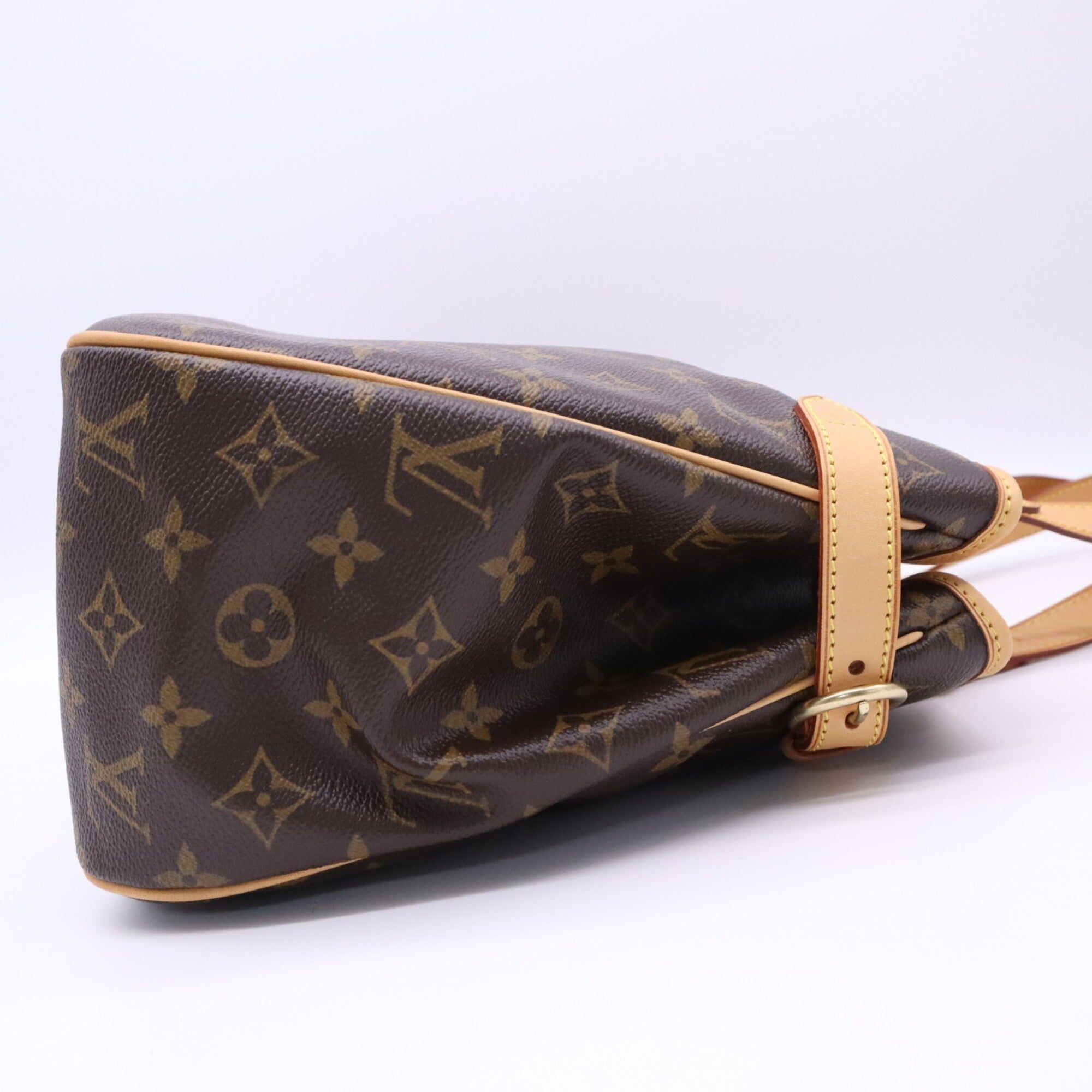 Louis Vuitton Monogram Beige Brown Coated Canvas Leather Handbag (Pre-Owned)