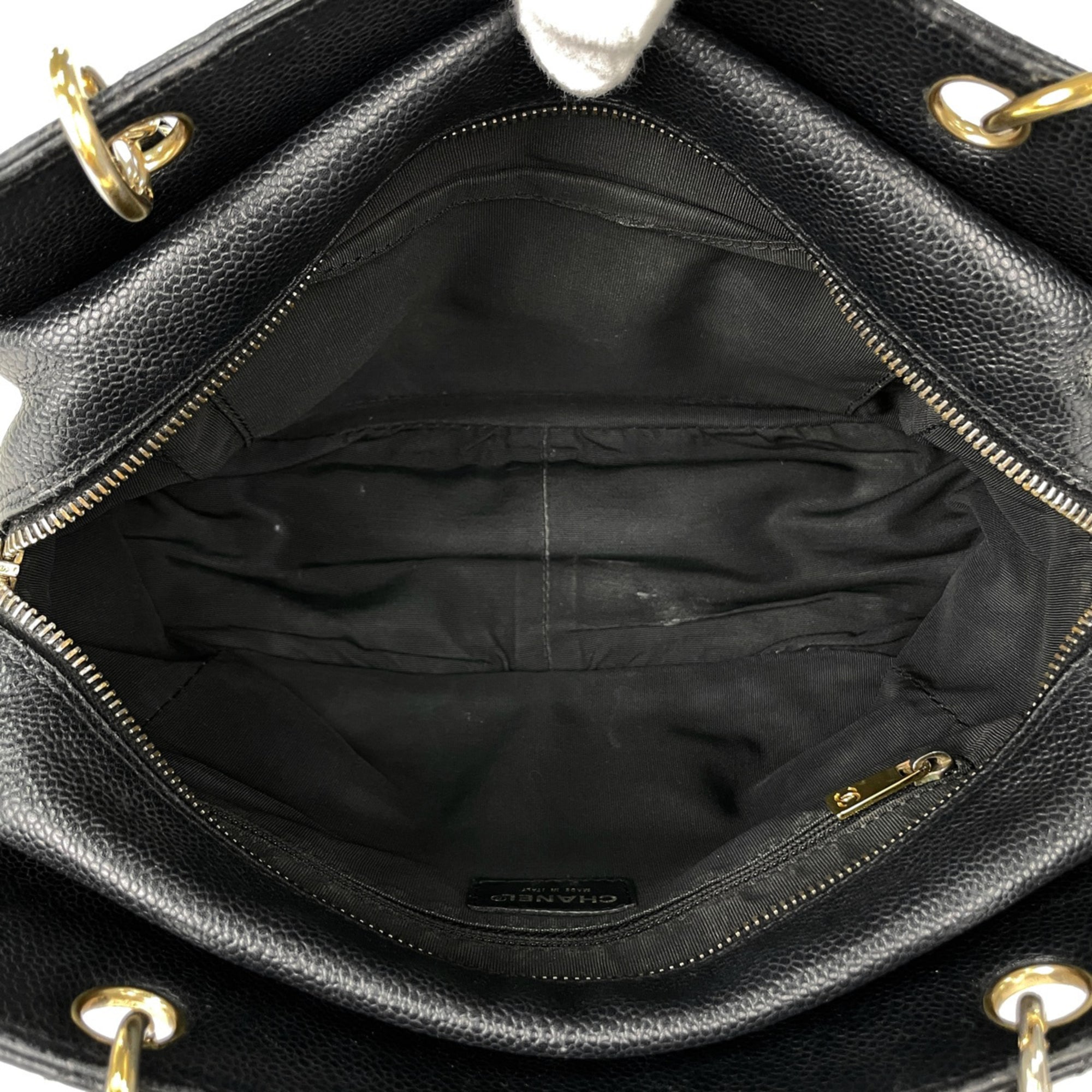 Chanel Black Grained Calfskin Tote Bag (Pre-Owned)