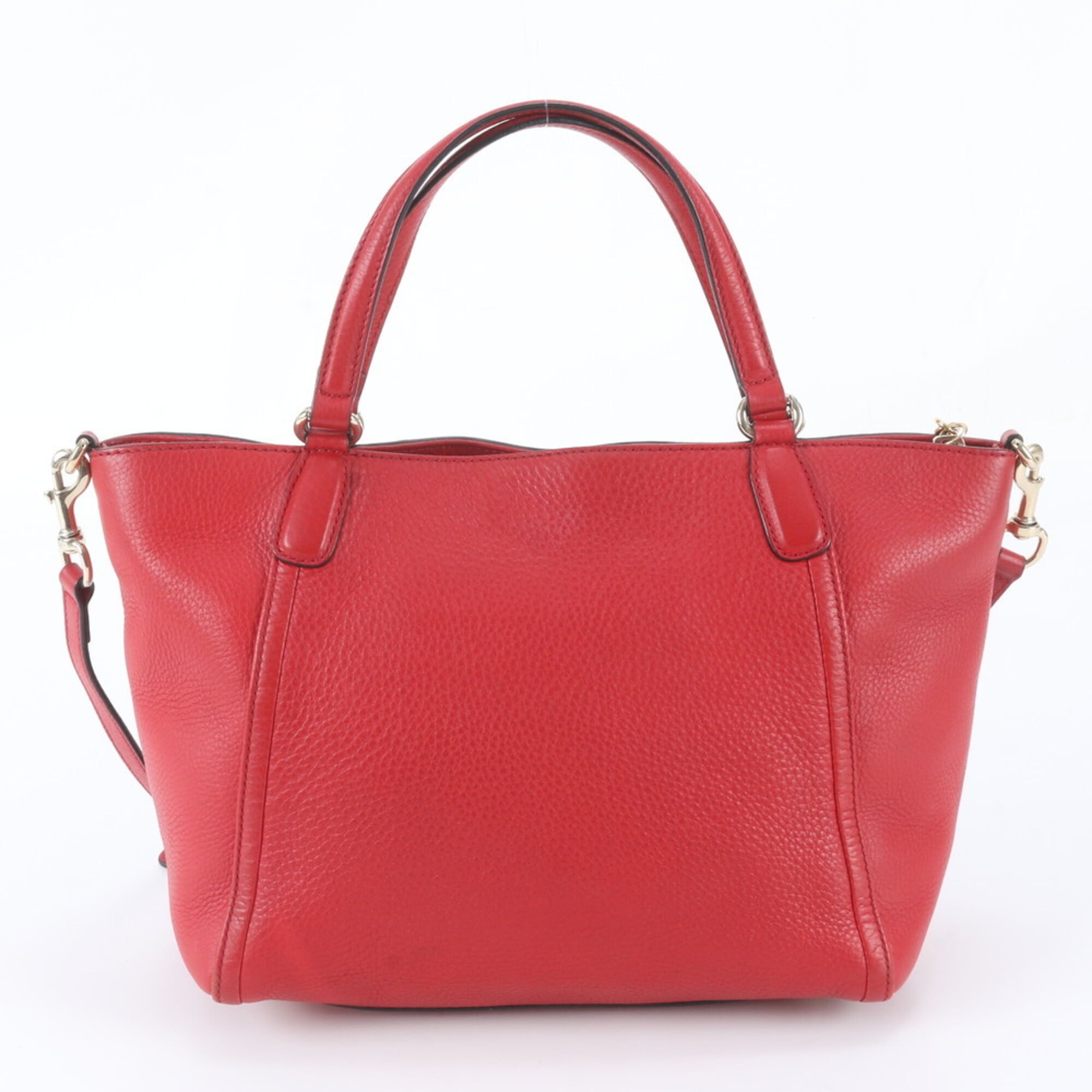 Gucci Red Color Leather Handbag Shoulder Bag Tote Bag (Pre-Owned)