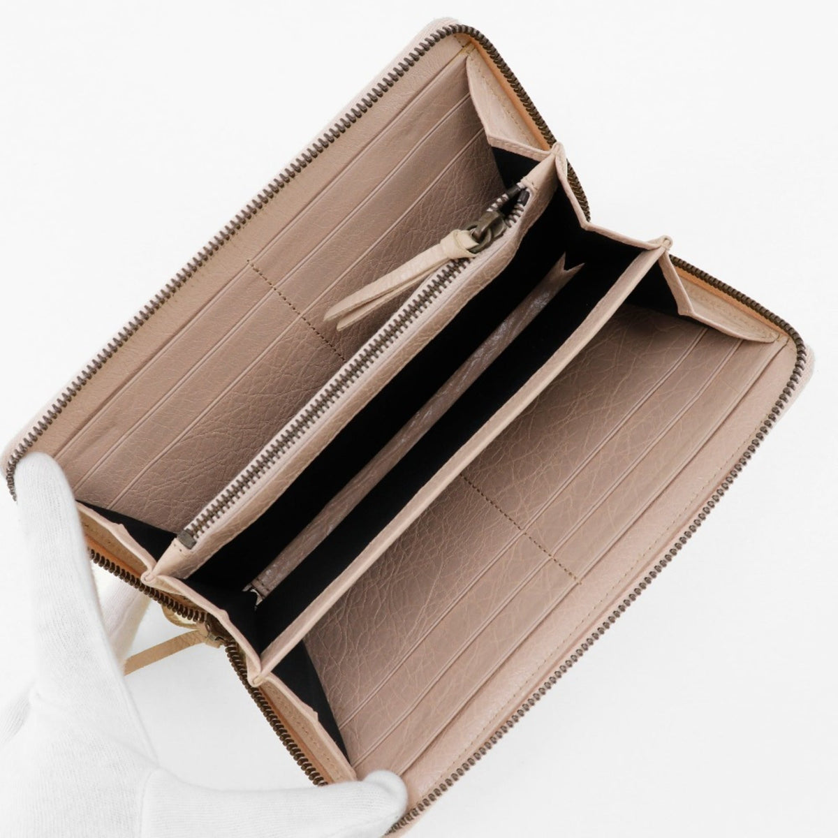 Balenciaga Beige Pink Leather Coin Purse/Coin Case (Pre-Owned)