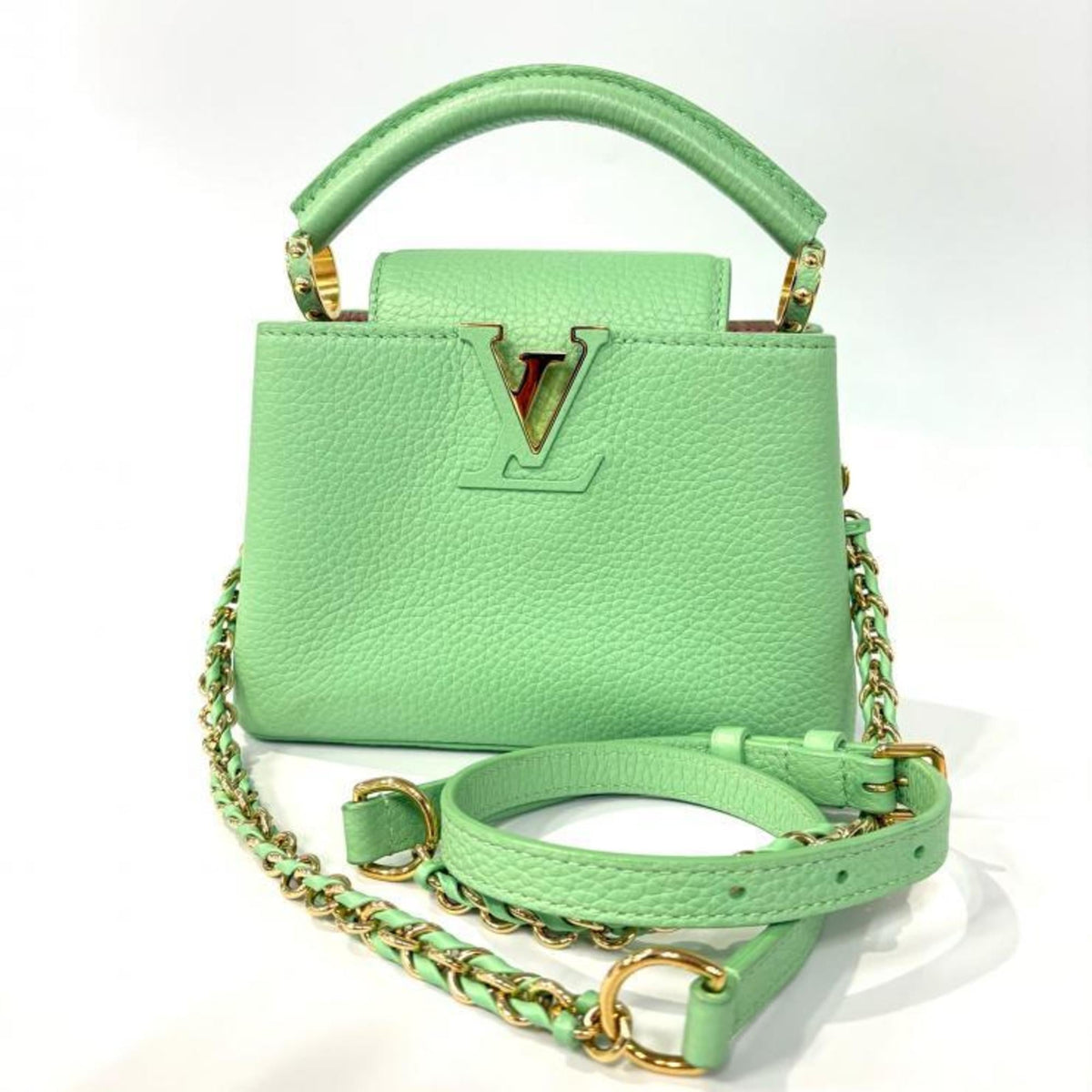 Louis Vuitton Green Leather Handbag (Pre-Owned)