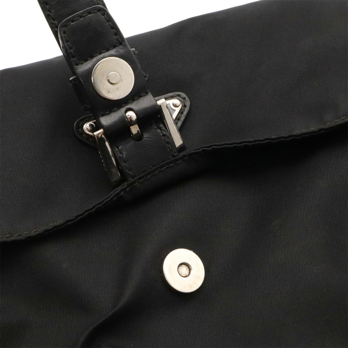 Prada Black Nero Nylon Leather Pochette Shoulder Bag (Pre-Owned)