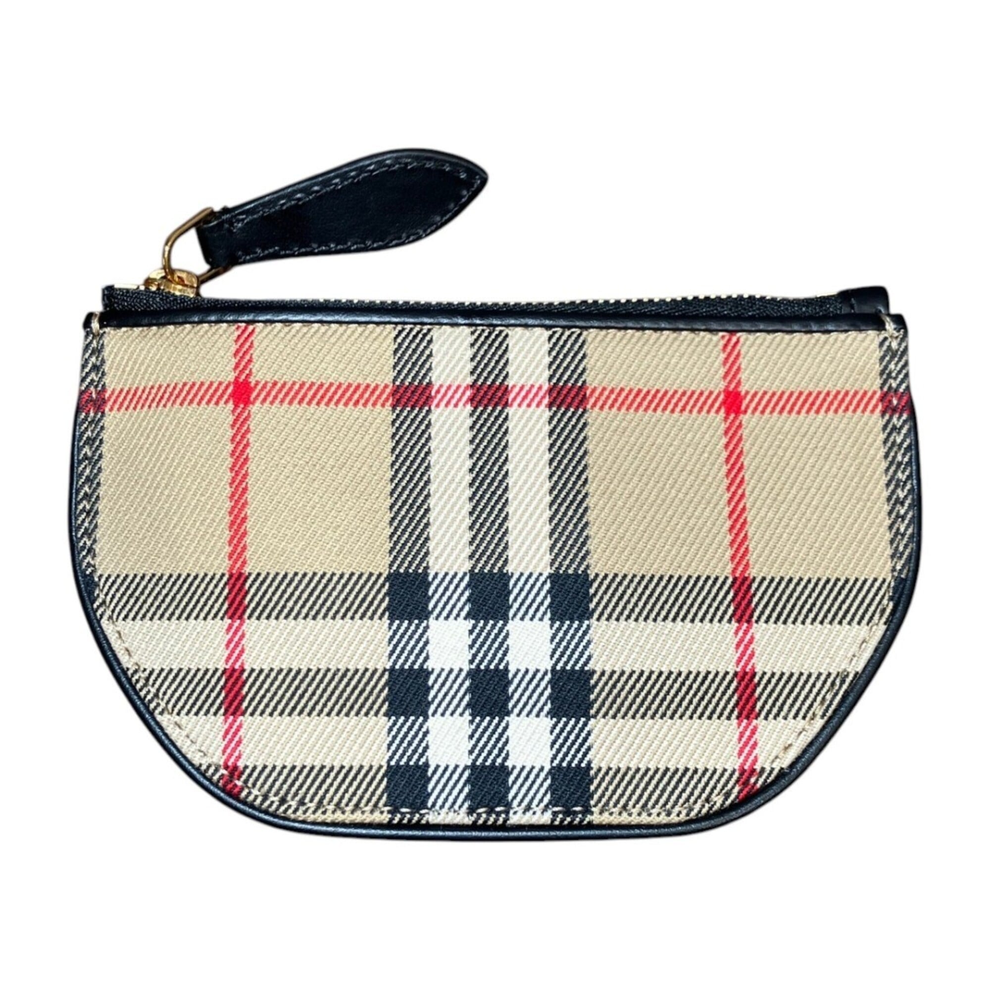 Burberry Brown Canvas Leather Coin Purse/Coin Case (Pre-Owned)