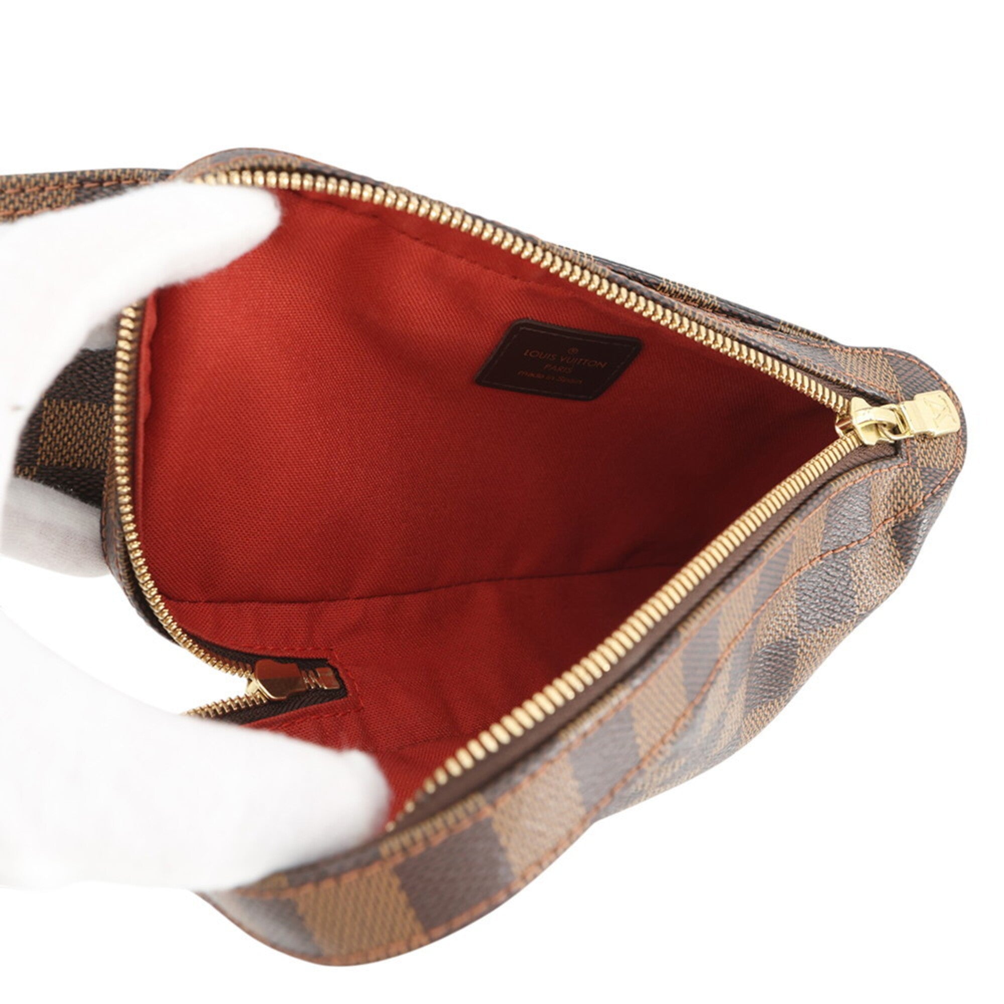 Louis Vuitton Brown Damier Canvas Ebene Damier Canvas Handbag Pouch Shoulder Bag Sling Bag (Pre-Owned)