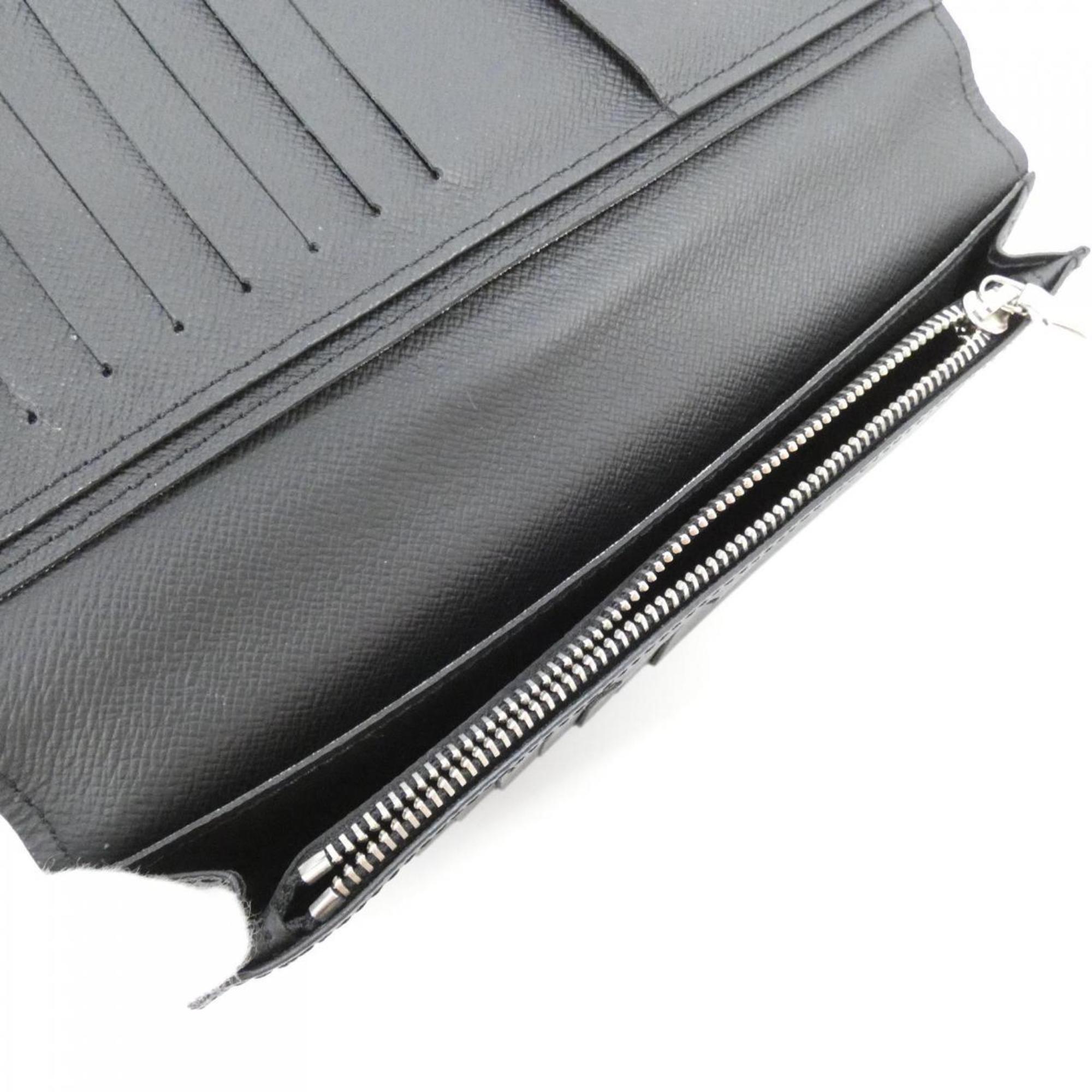 Louis Vuitton Black Leather Long Wallet (Bi-Fold) (Pre-Owned)
