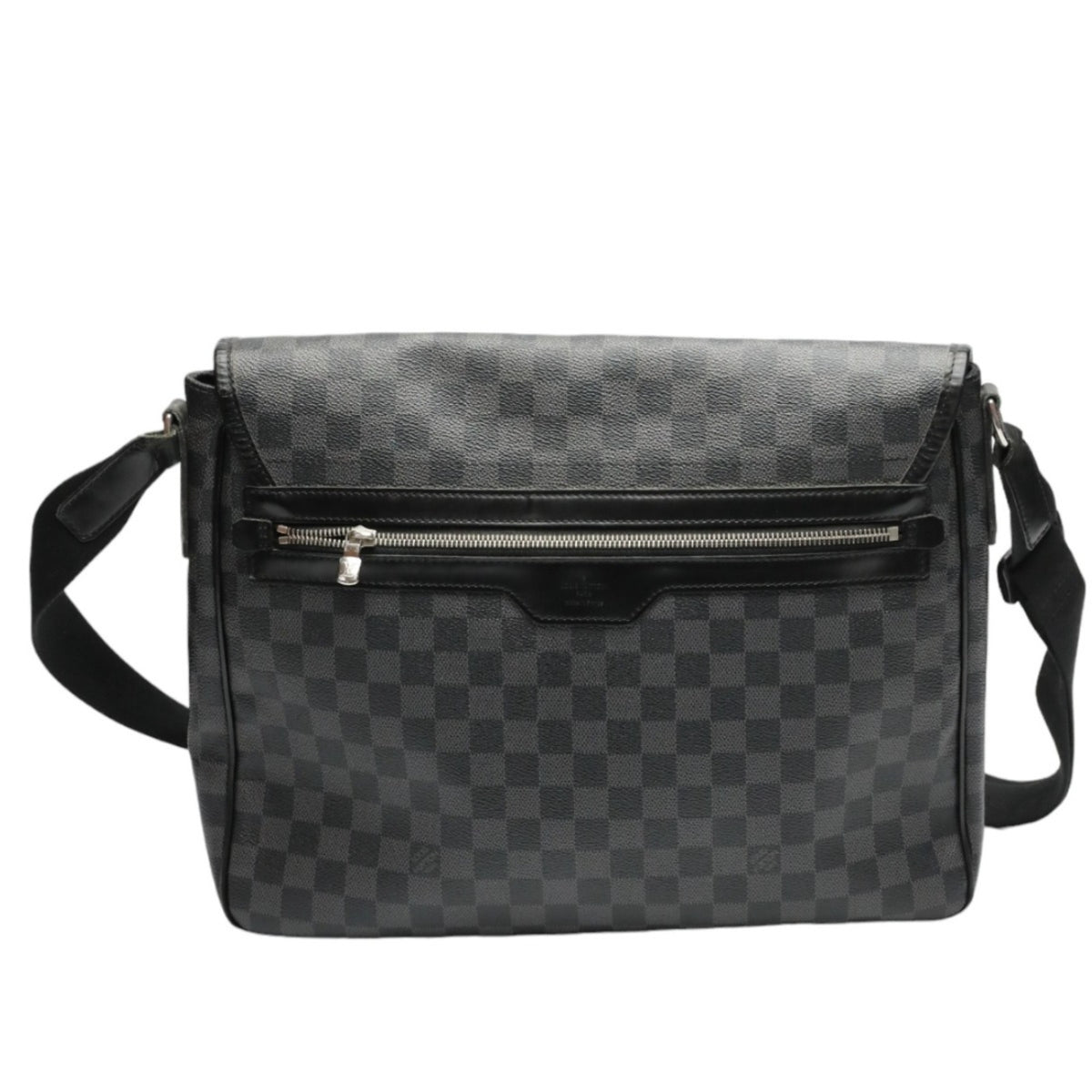 Louis Vuitton Damier Graphite Black Leather Shoulder Bag (Pre-Owned)