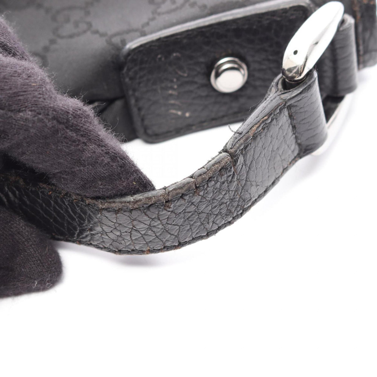 Gucci Black Nylon Leather Shoulder Bag (Pre-Owned)