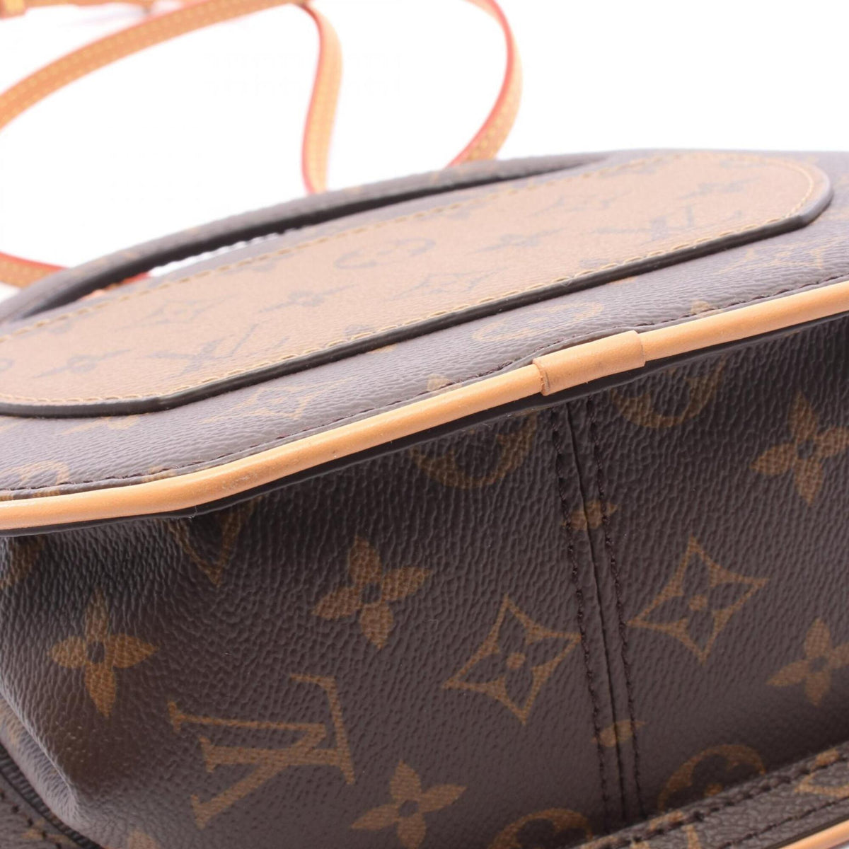 Louis Vuitton Brown Pvc Coated Canvas Leather Handbag (Pre-Owned)
