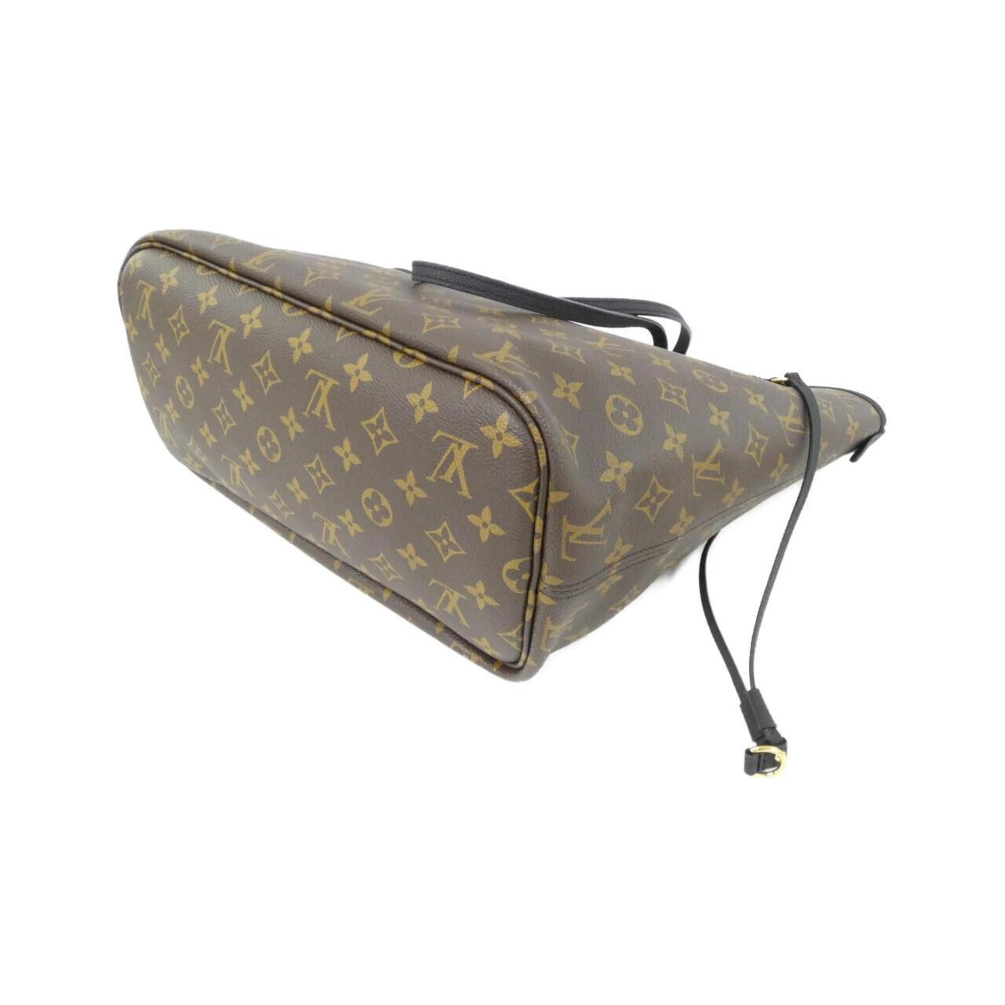 Louis Vuitton Monogram Black Marron Coated Canvas Leather Handbag (Pre-Owned)