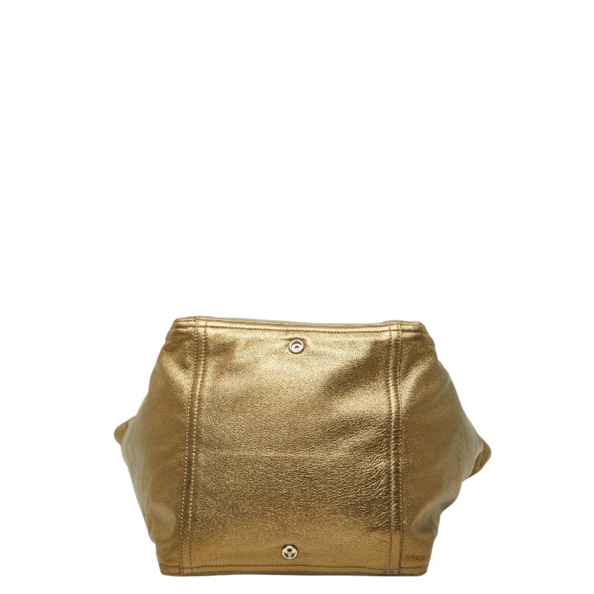 Saint Laurent Gold Leather Tote Bag (Pre-Owned)