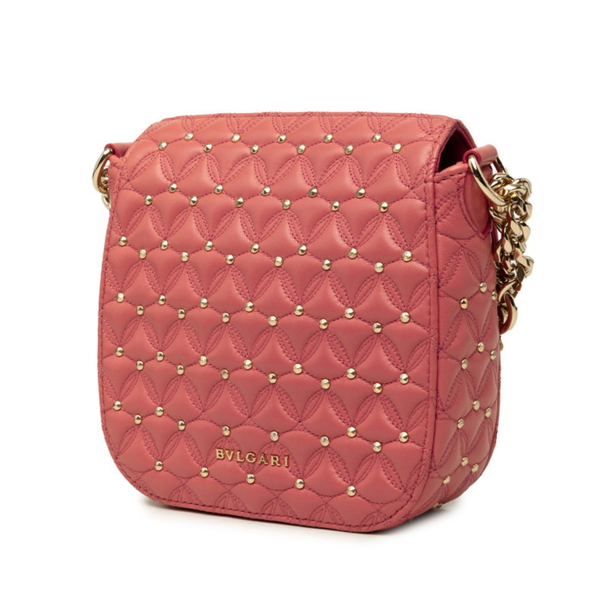 Bvlgari Pink Leather Metal Shoulder Bag (Pre-Owned)