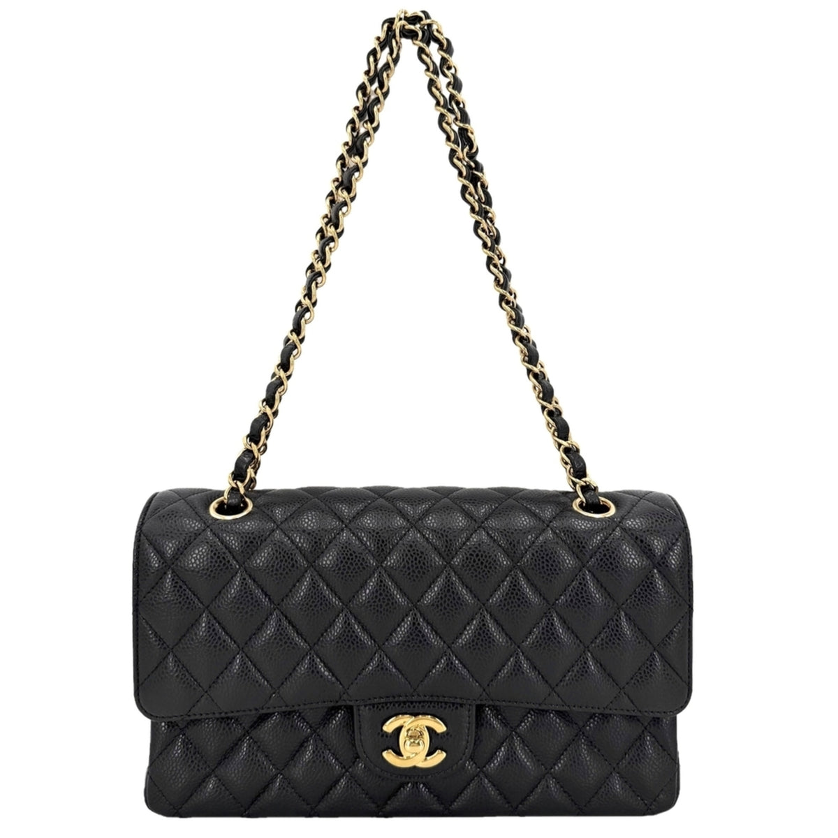 Chanel Black Grained Calfskin Shoulder Bag (Pre-Owned)