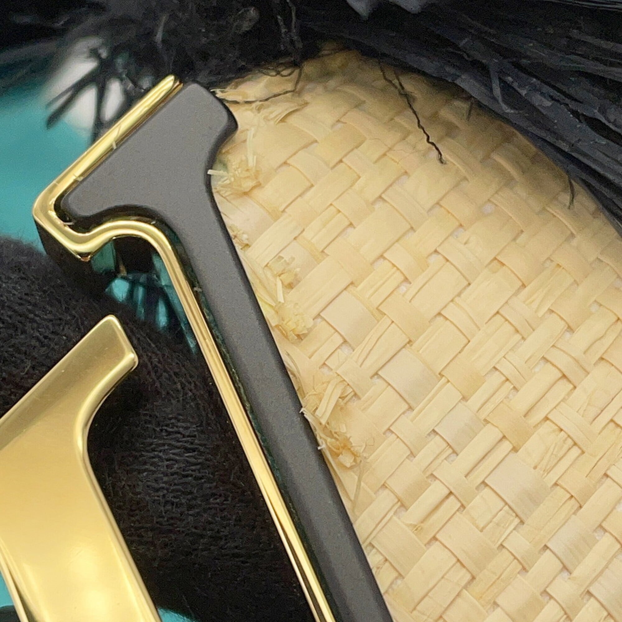 Louis Vuitton Natural Noir Raffia Handbag (Pre-Owned)