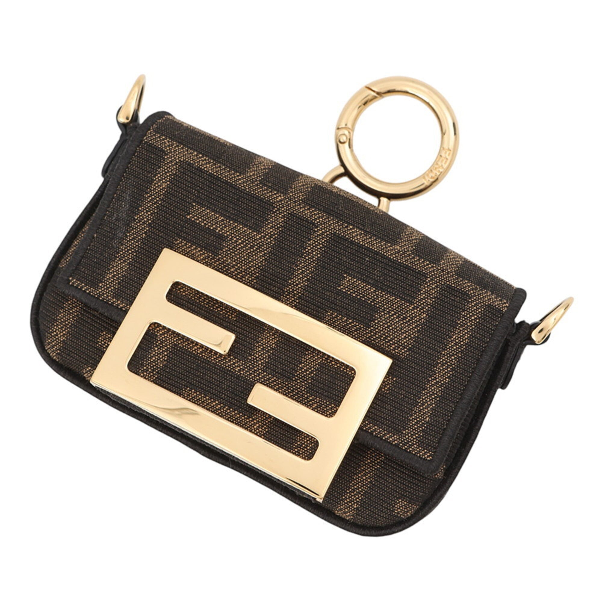 Fendi Baguette Brown Canvas Handbag Pochette Pouch Shoulder Bag (Pre-Owned)