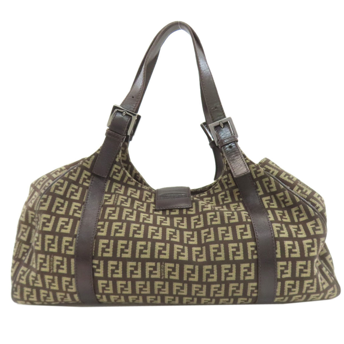 Fendi Dark Brown Canvas Tote Bag (Pre-Owned)