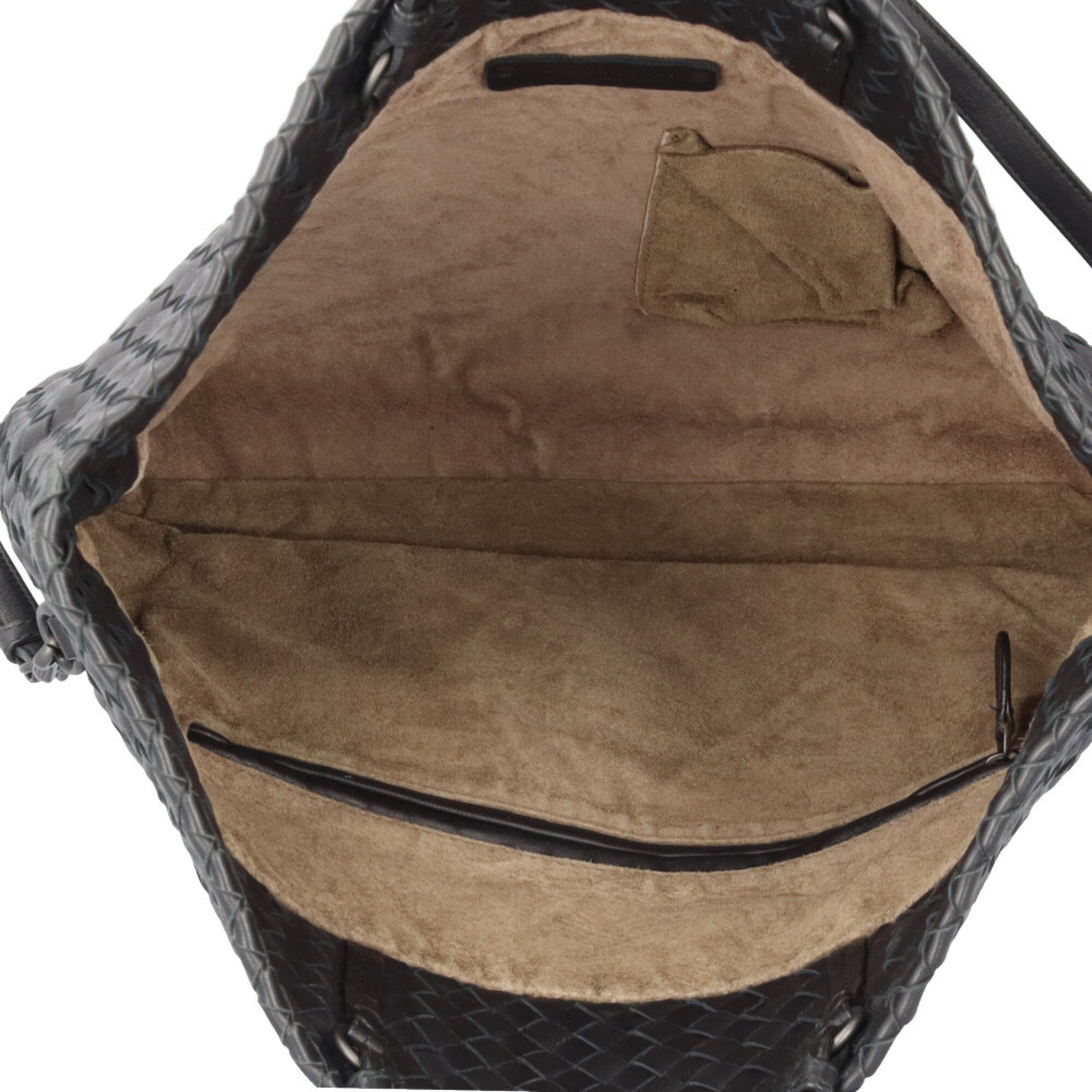 Bottega Veneta Intrecciato Black Leather Shoulder Bag Tote Bag (Pre-Owned)