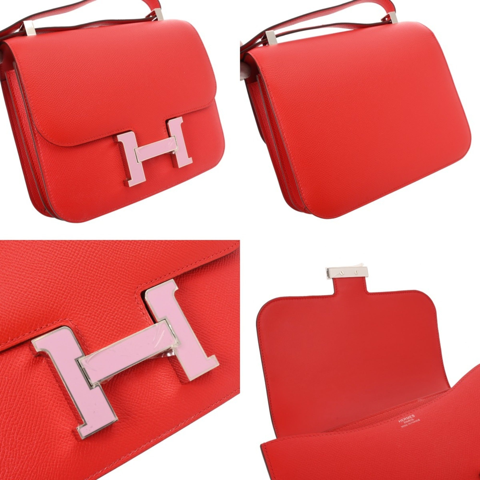 Hermes Constance Silver Epsom Leather Shoulder Bag (Pre-Owned)