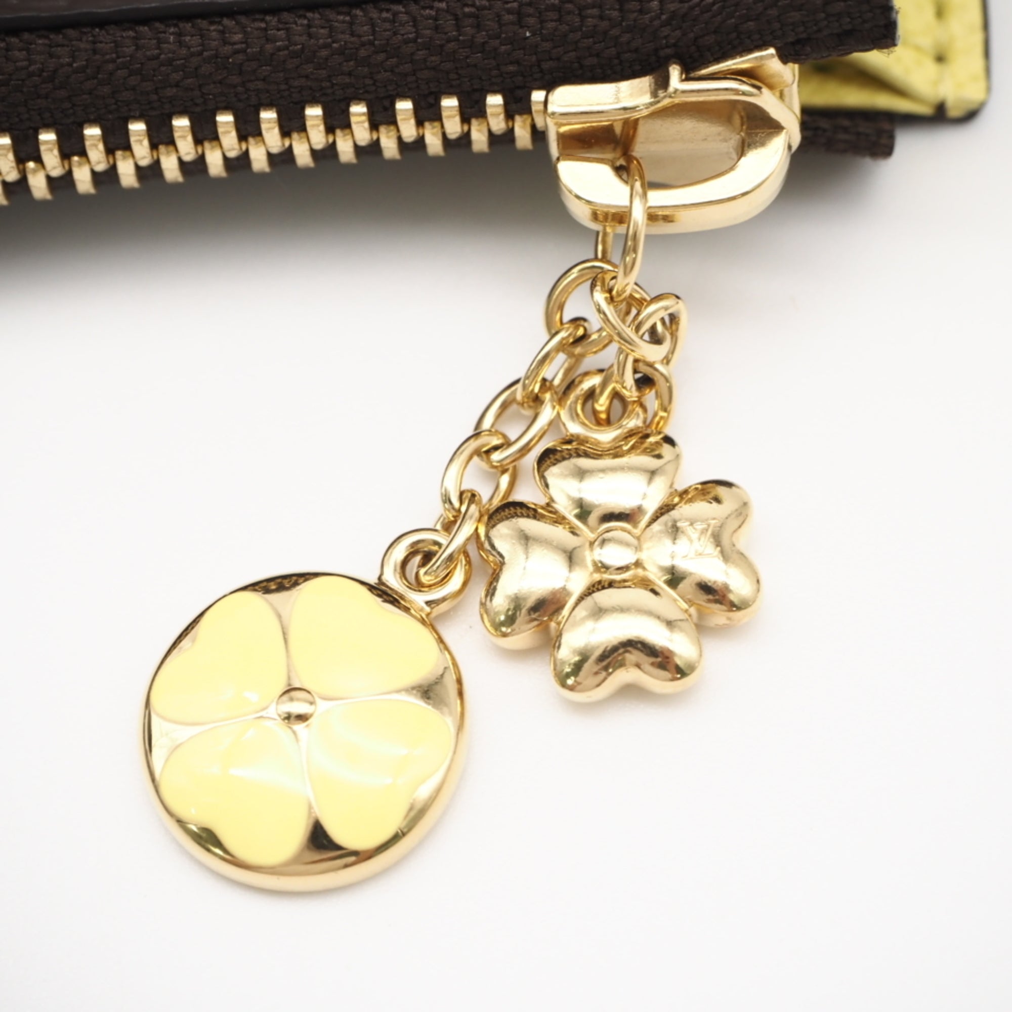 Louis Vuitton Beige Brown Yellow Coated Canvas Coin Purse/Coin Case (Pre-Owned)