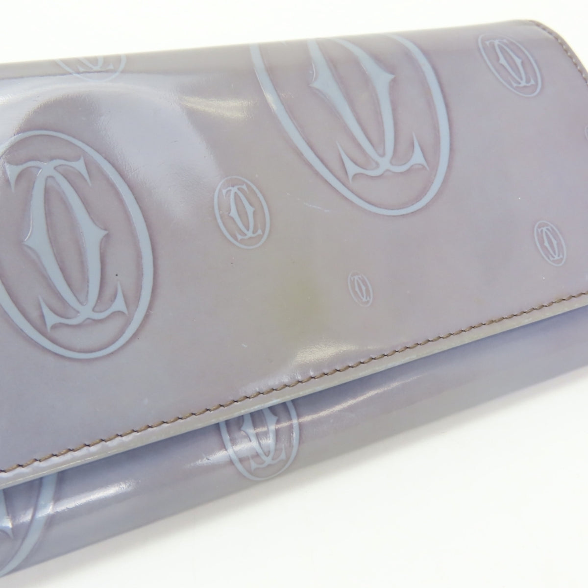 Cartier Purple Leather Long Wallet (Bi-Fold) (Pre-Owned)