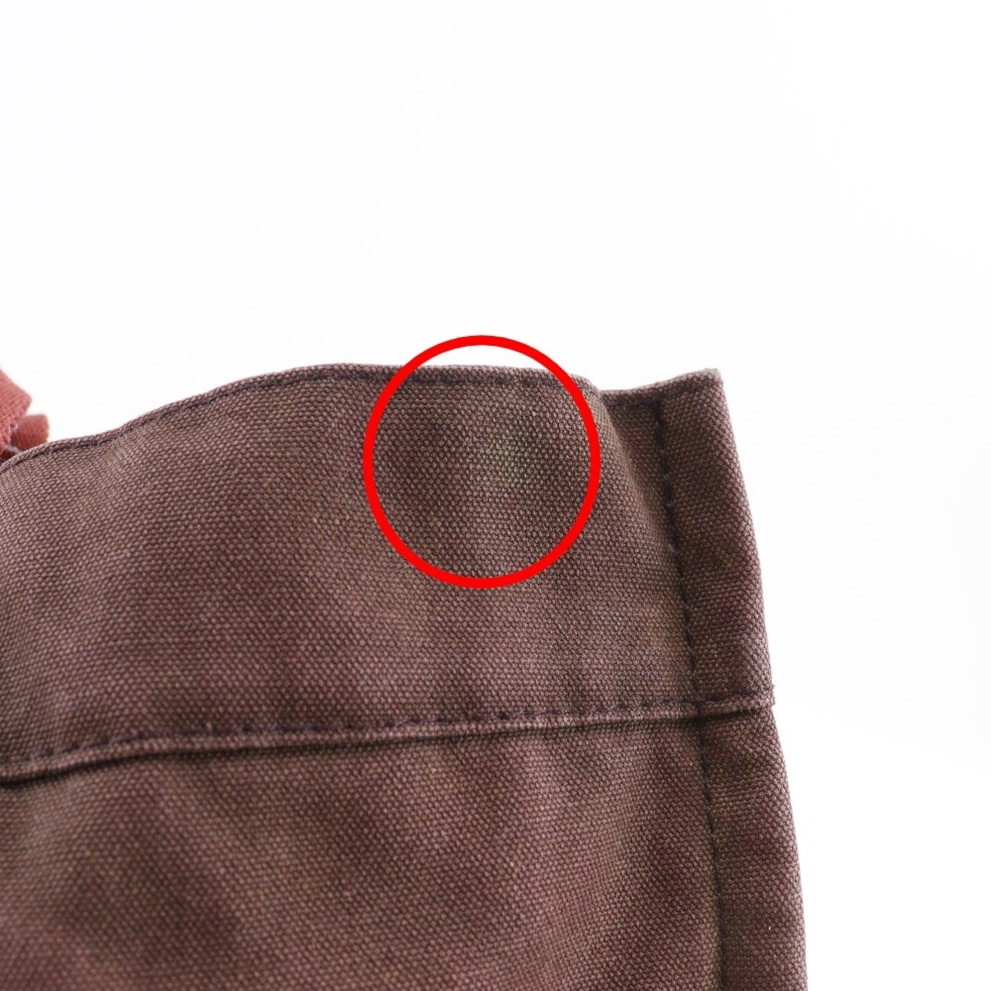 Hermes Brown Cotton Canvas Handbag (Pre-Owned)
