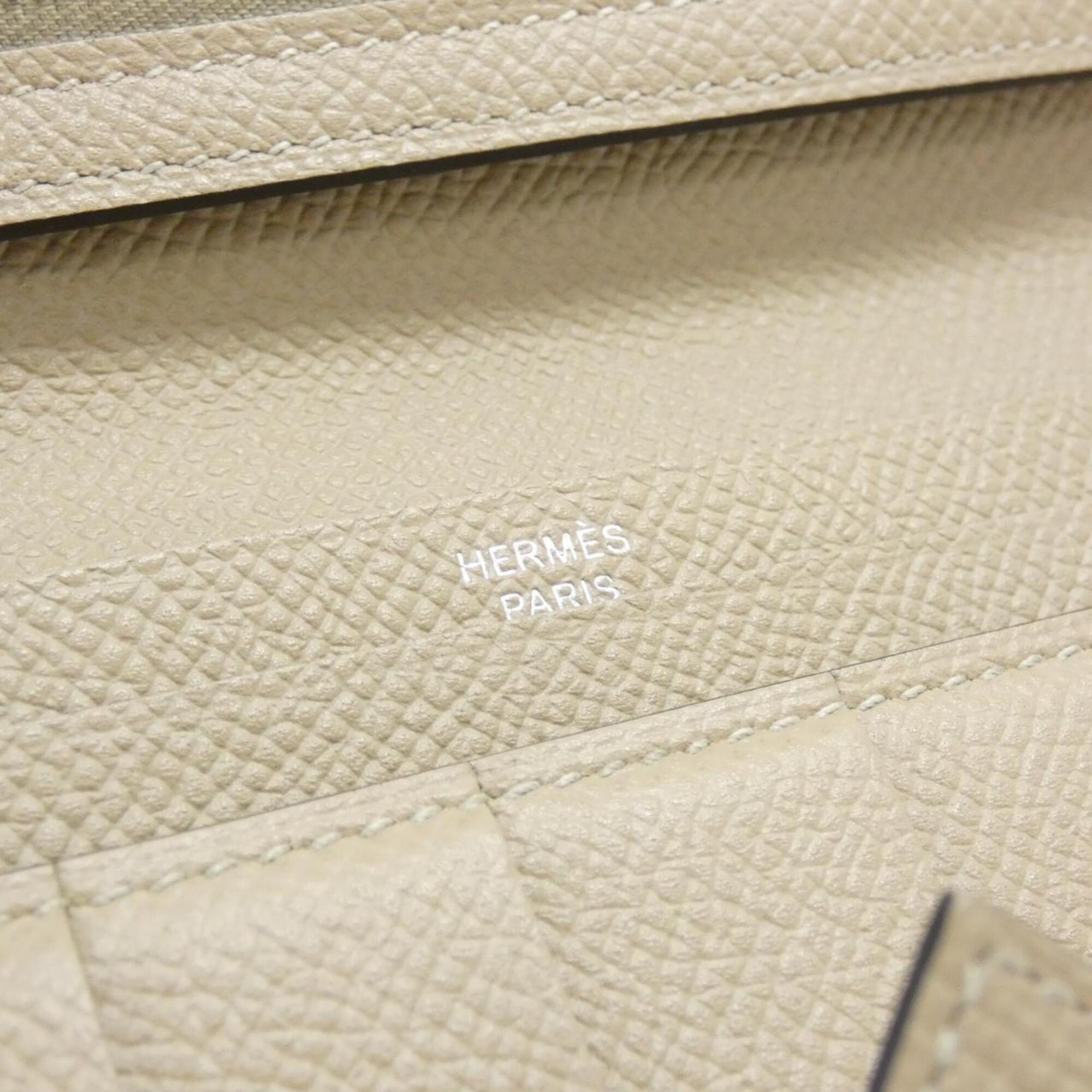Hermes Beige Epsom Leather Long Wallet (Bi-Fold) (Pre-Owned)
