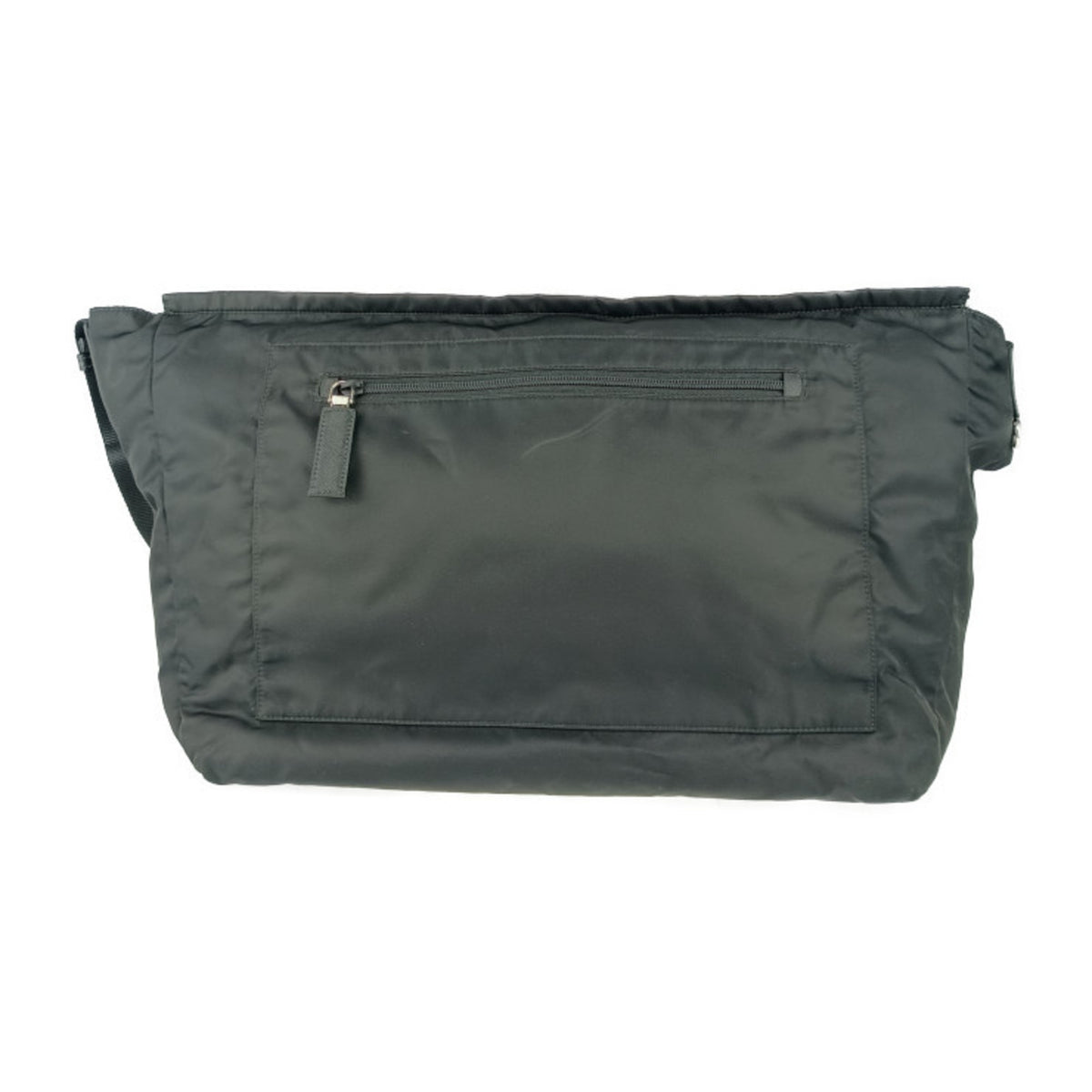 Prada Black Nylon Leather Messenger Bag Shoulder Bag (Pre-Owned)