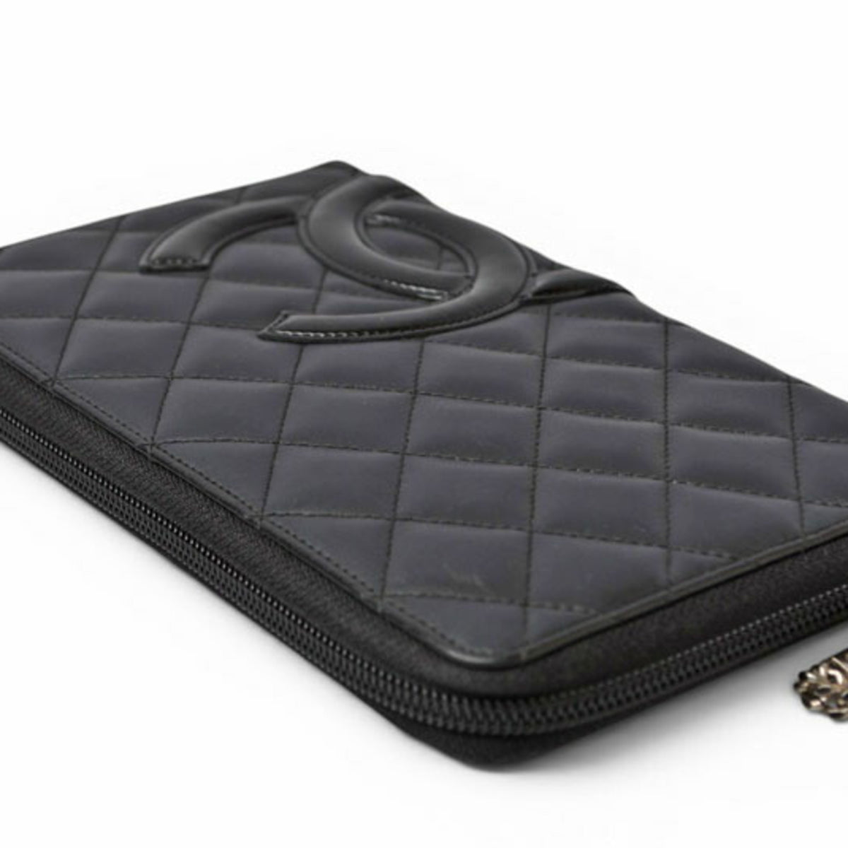 Chanel Black Leather Long Wallet (Bi-Fold) (Pre-Owned)