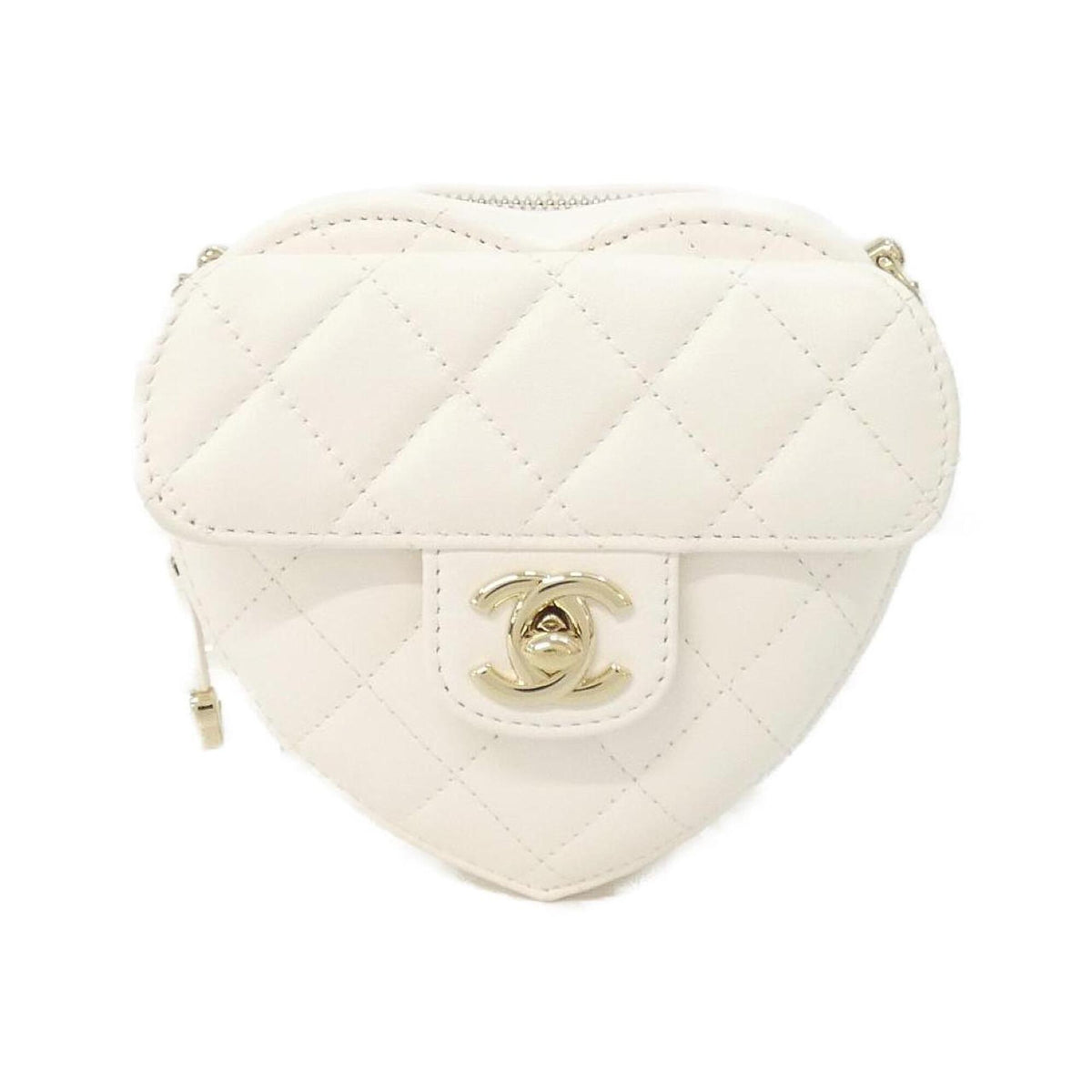 Chanel White Leather Shoulder Bag (Pre-Owned)